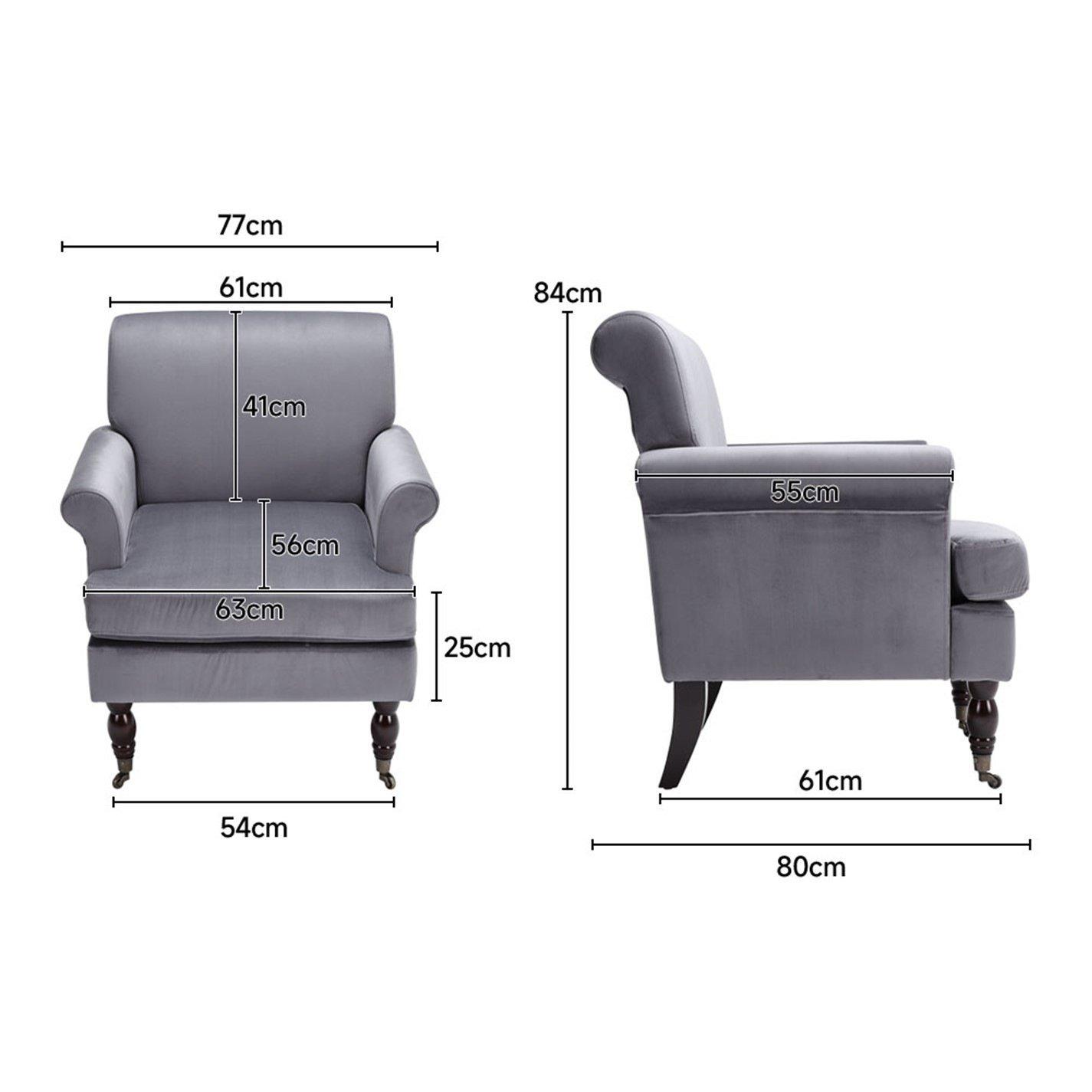 Grey - Kabinet UK - Contemporary Velvet Armchair - 10
