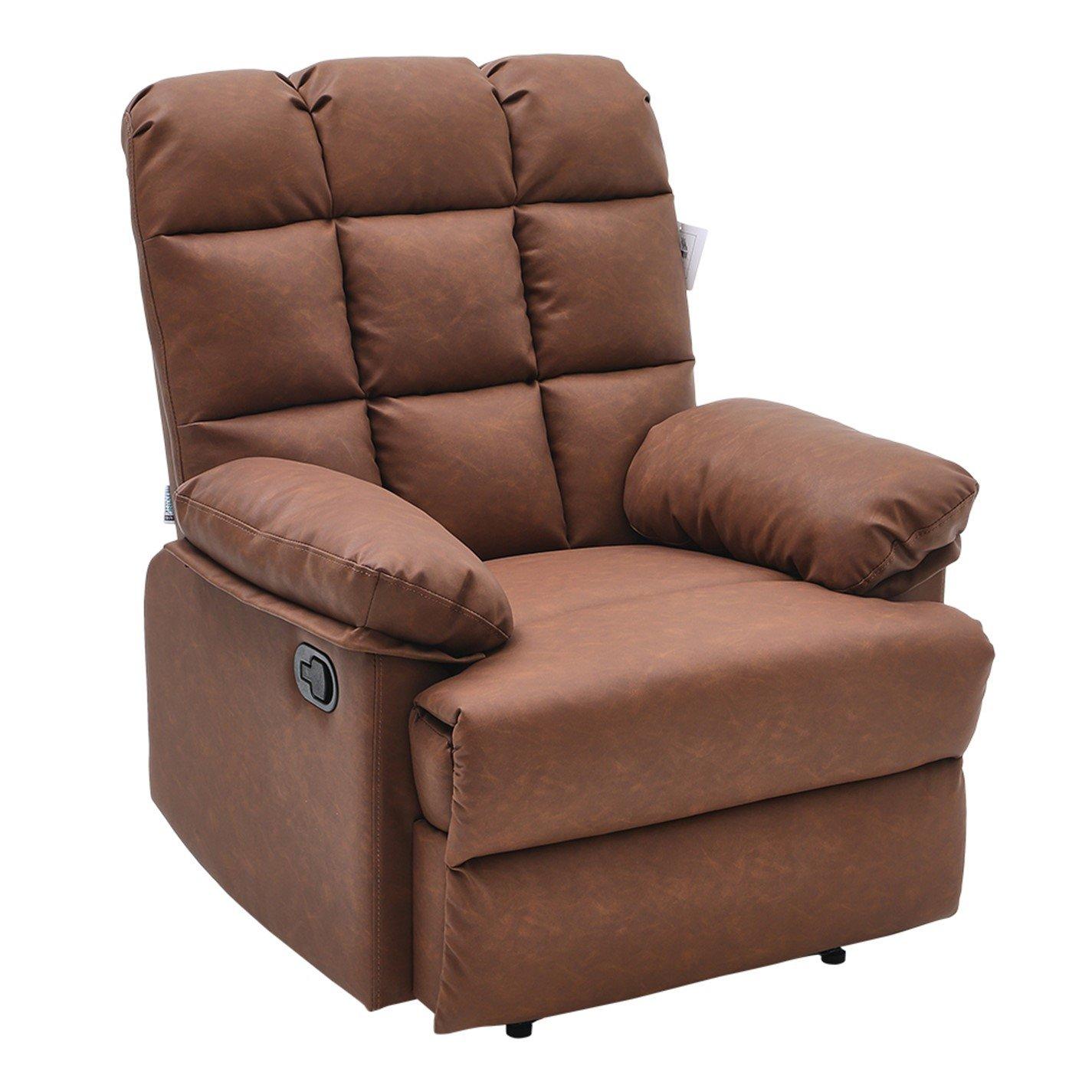 Brown - Kabinet UK - Faux Leather Upholstered Recliner Armchair - 1