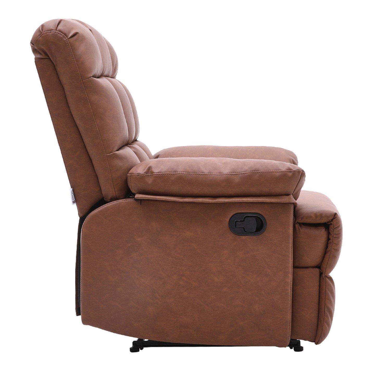 Brown - Kabinet UK - Faux Leather Upholstered Recliner Armchair - 3
