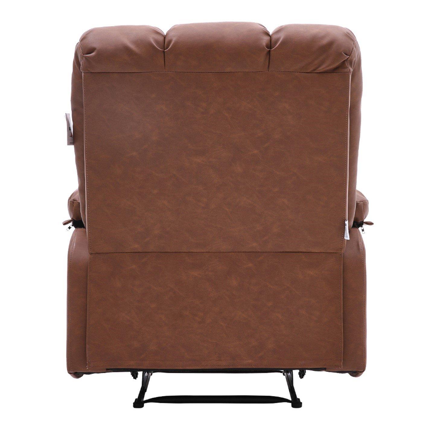 Brown - Kabinet UK - Faux Leather Upholstered Recliner Armchair - 4
