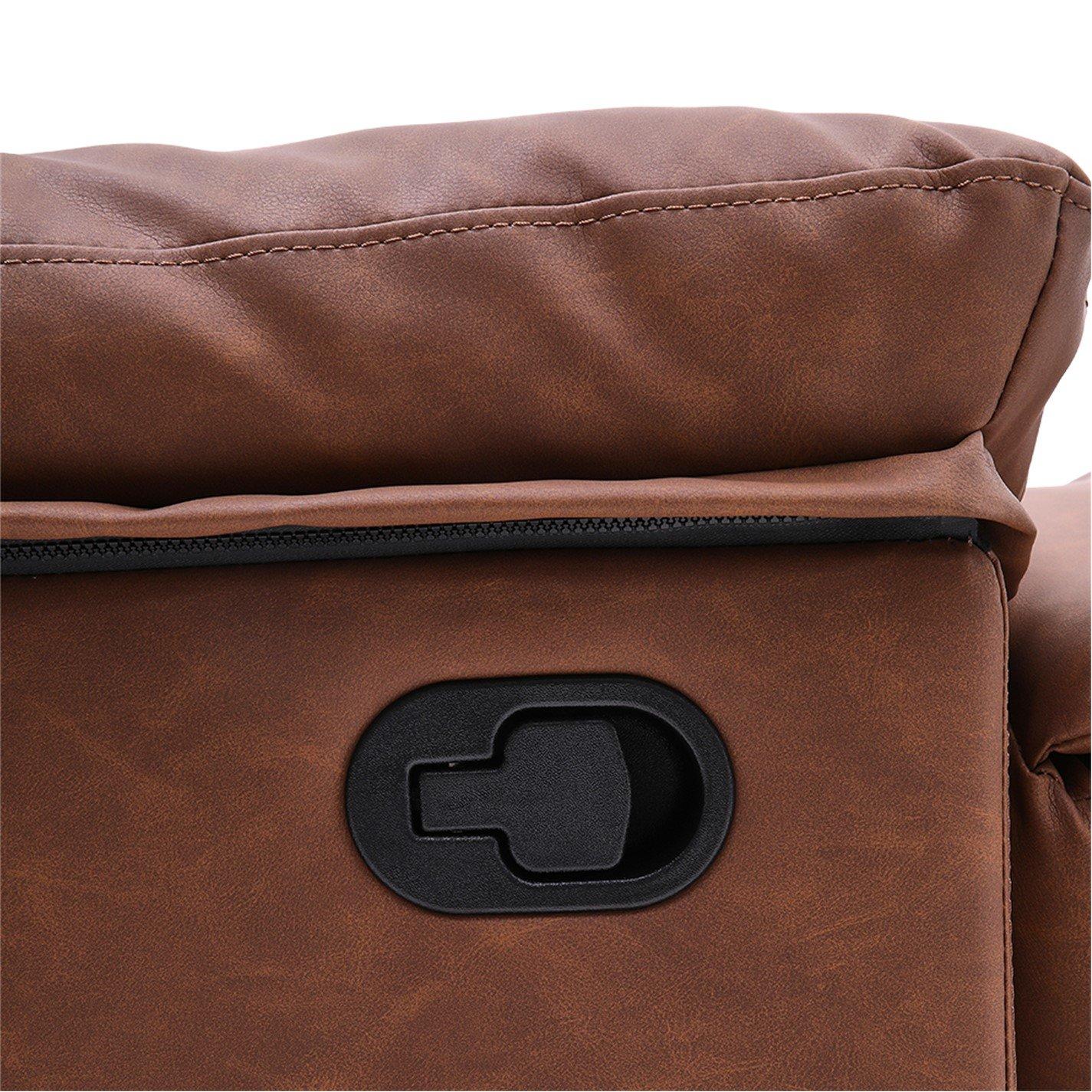 Brown - Kabinet UK - Faux Leather Upholstered Recliner Armchair - 5