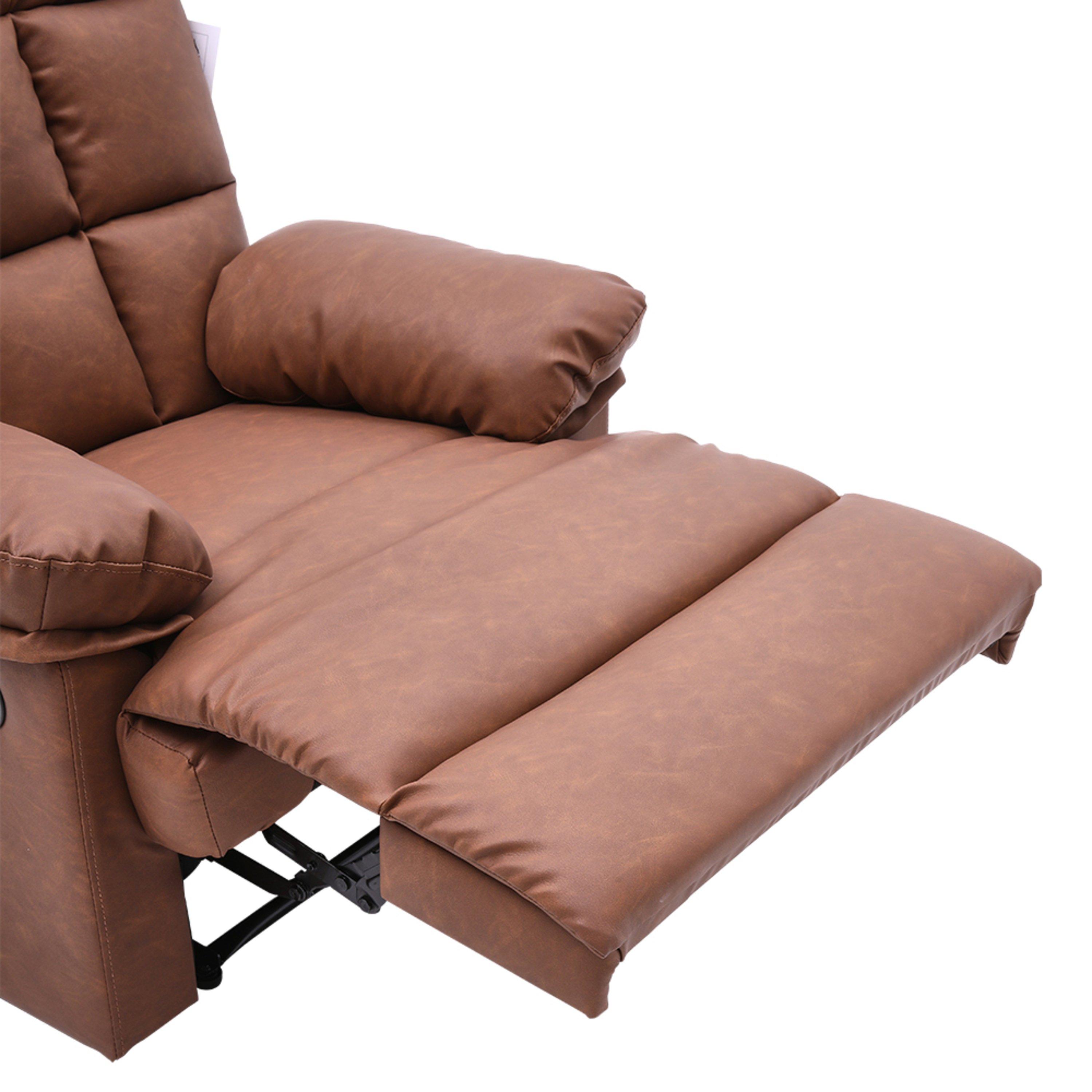 Brown - Kabinet UK - Faux Leather Upholstered Recliner Armchair - 8
