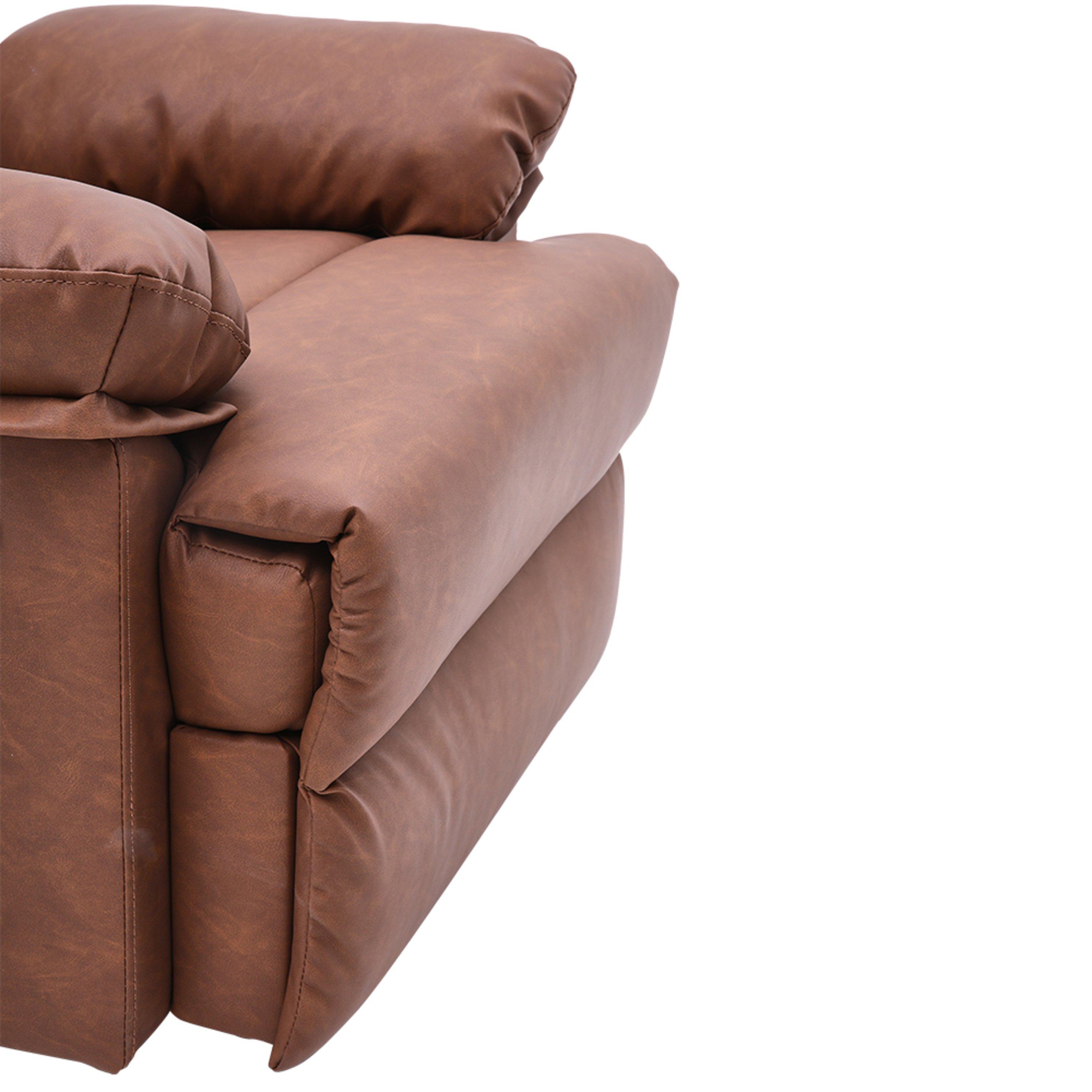 Brown - Kabinet UK - Faux Leather Upholstered Recliner Armchair - 9