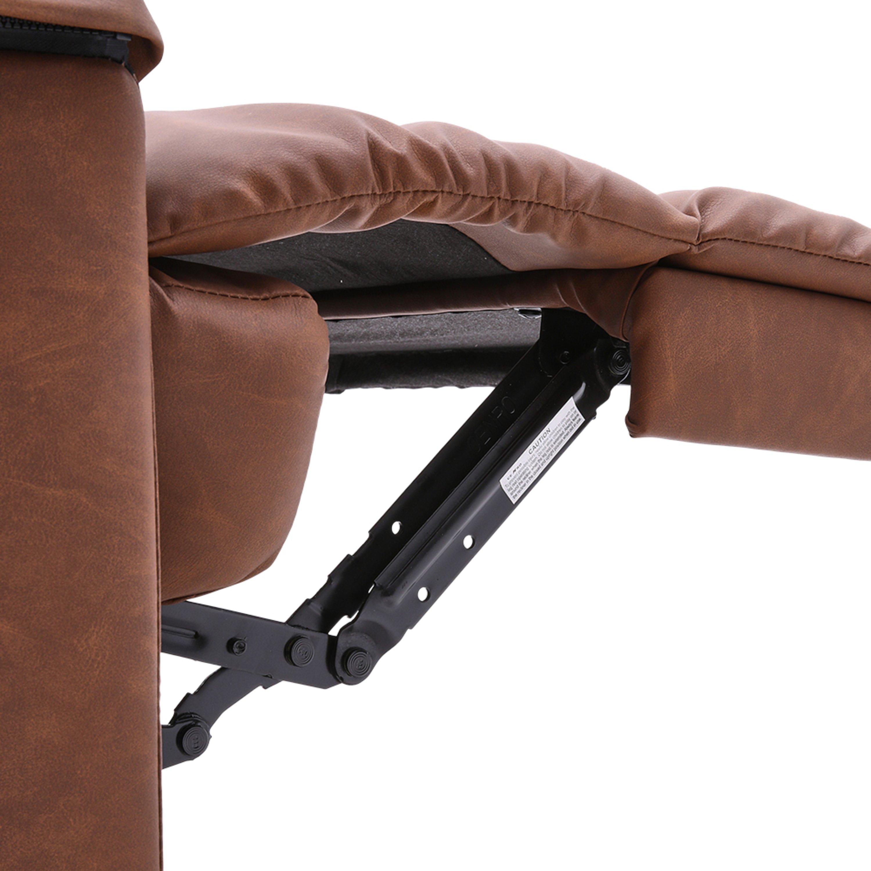 Brown - Kabinet UK - Faux Leather Upholstered Recliner Armchair - 10