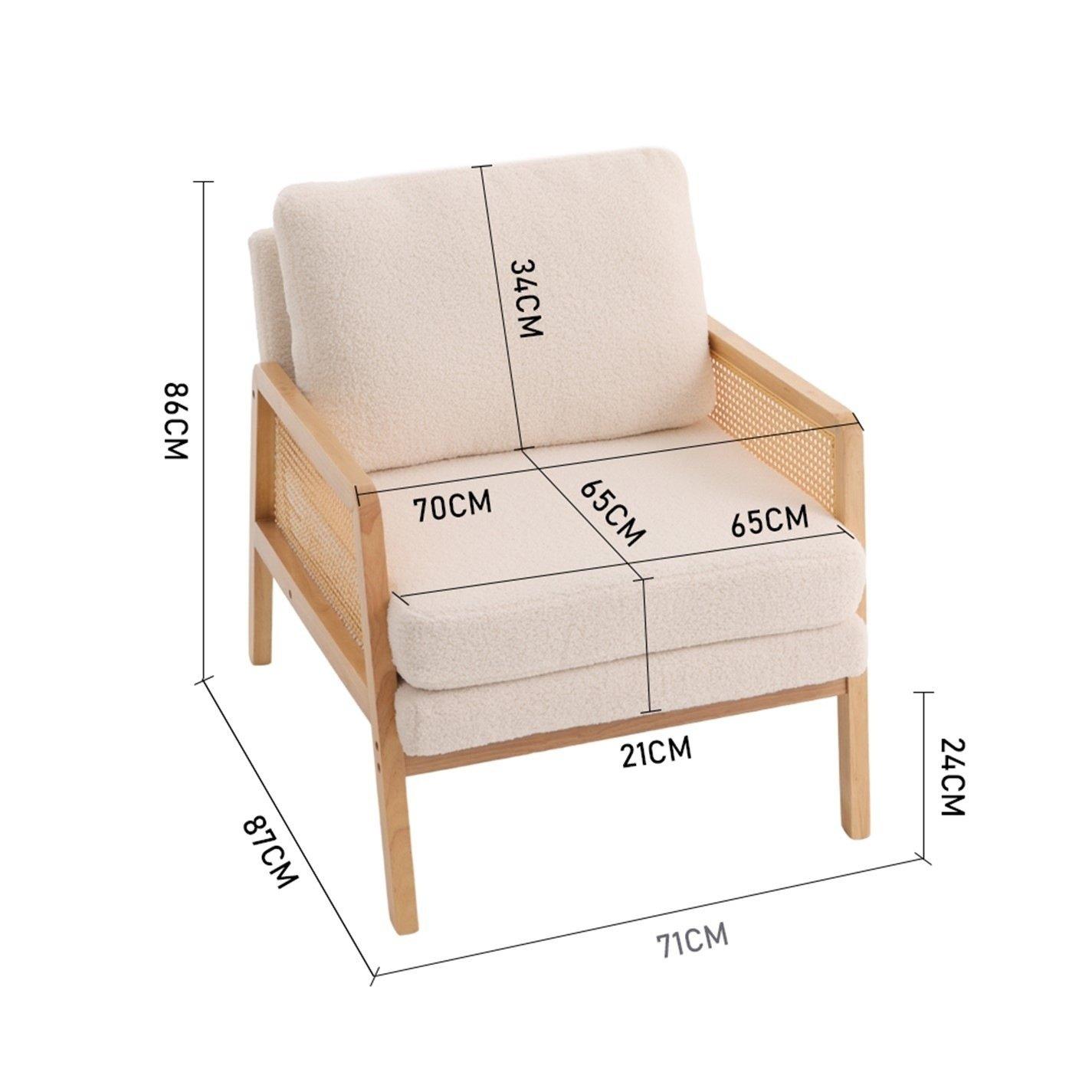 White - Kabinet UK - Cushioned Wood Armchair - 11