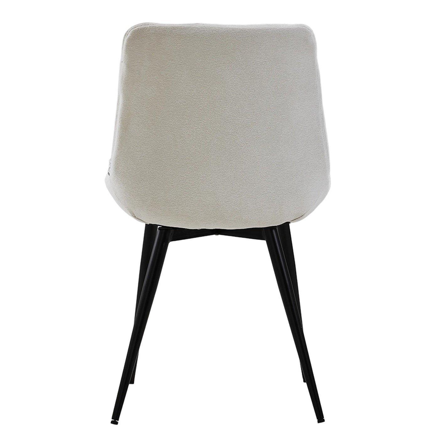 White - Kabinet UK - Teddy Fleece Upholstered Dining Chair - 6