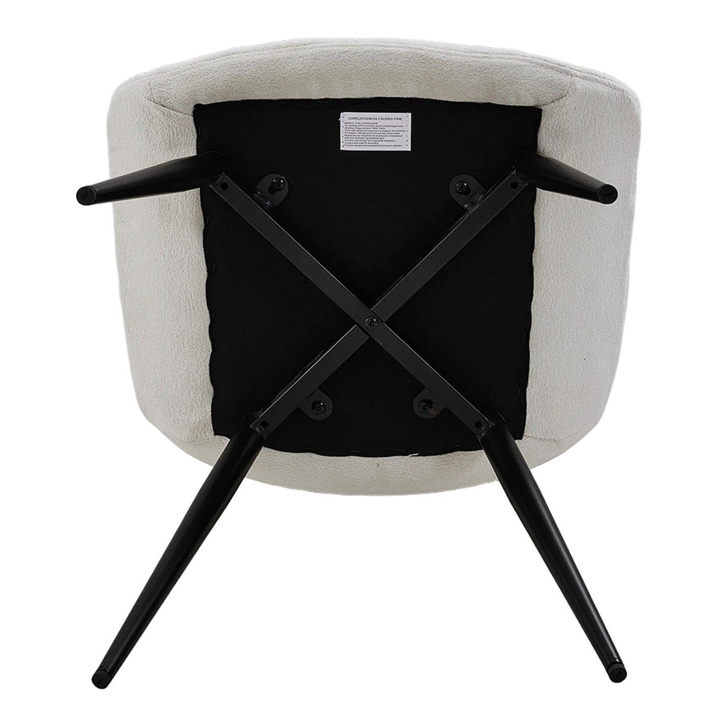 White - Kabinet UK - Teddy Fleece Upholstered Dining Chair - 8