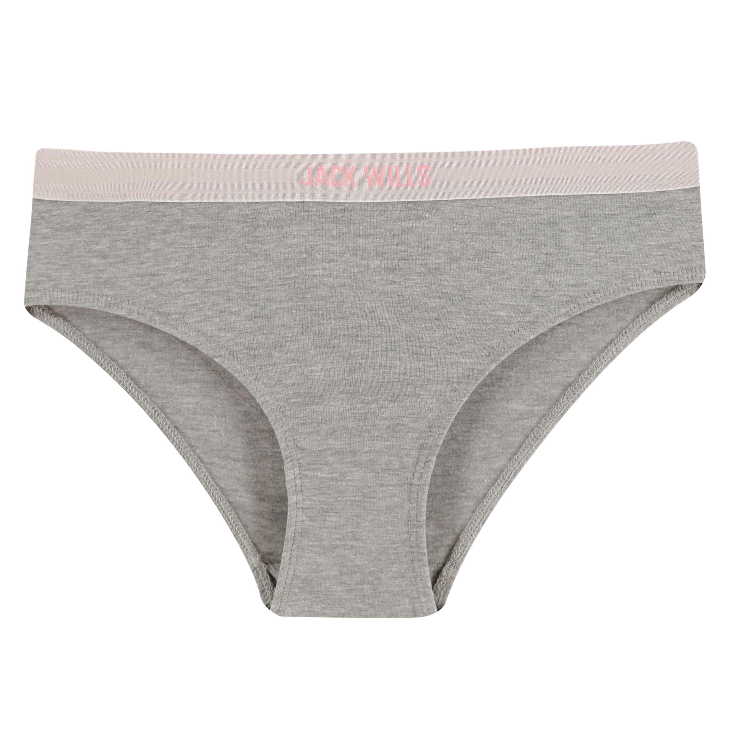 White/Grey/Blk - Jack Wills - Jack Girls Multipack Bikini Briefs 3 Pack - 4