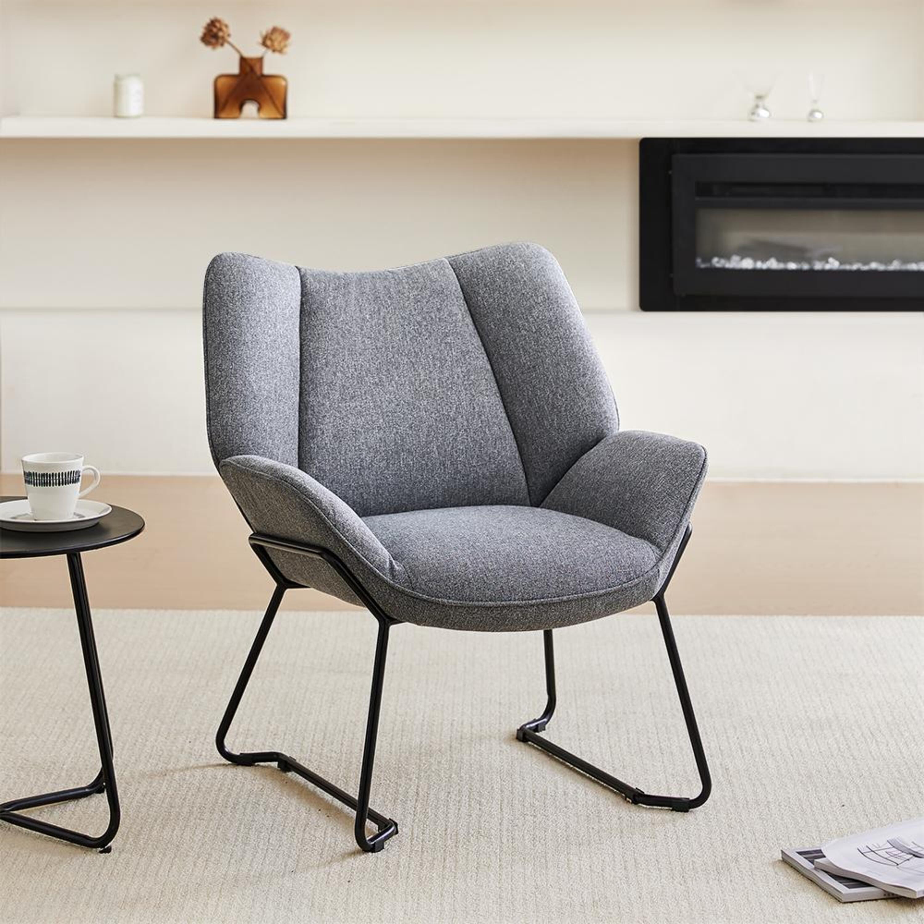 Grey - Kabinet UK - Minimalist Linen Armchair - 2