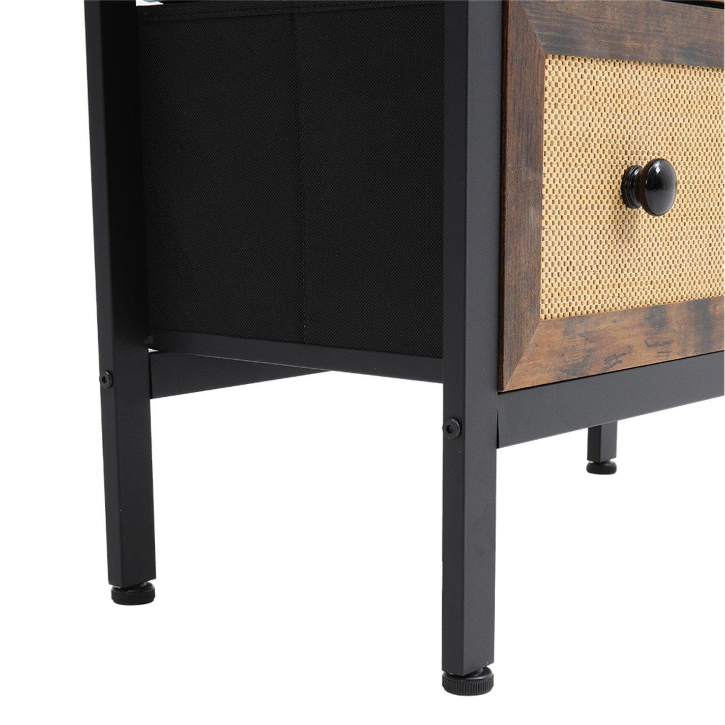 Natural - Kabinet UK - 4-Drawer Rustic Rattan Storage Cabinet - 4