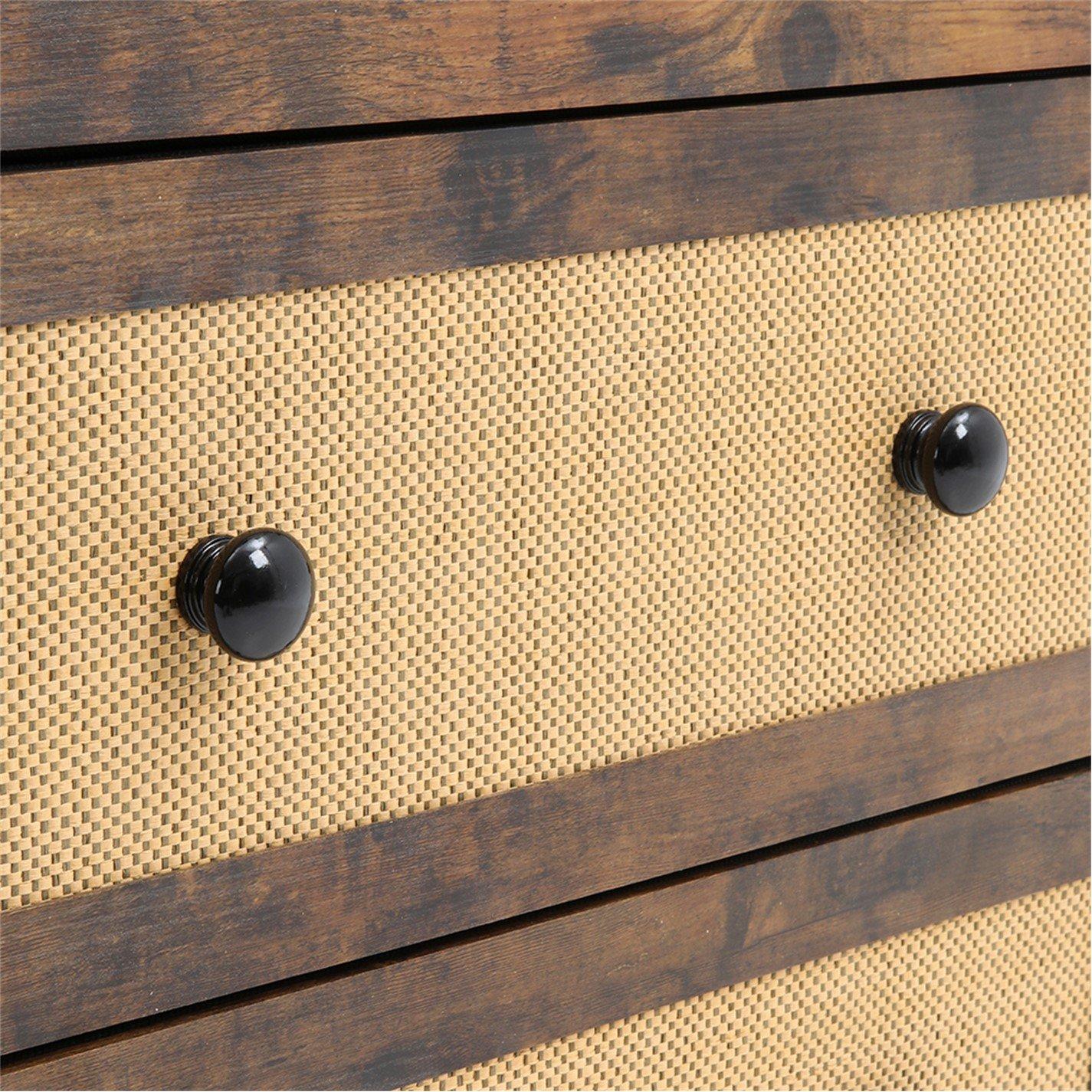 Natural - Kabinet UK - 4-Drawer Rustic Rattan Storage Cabinet - 5