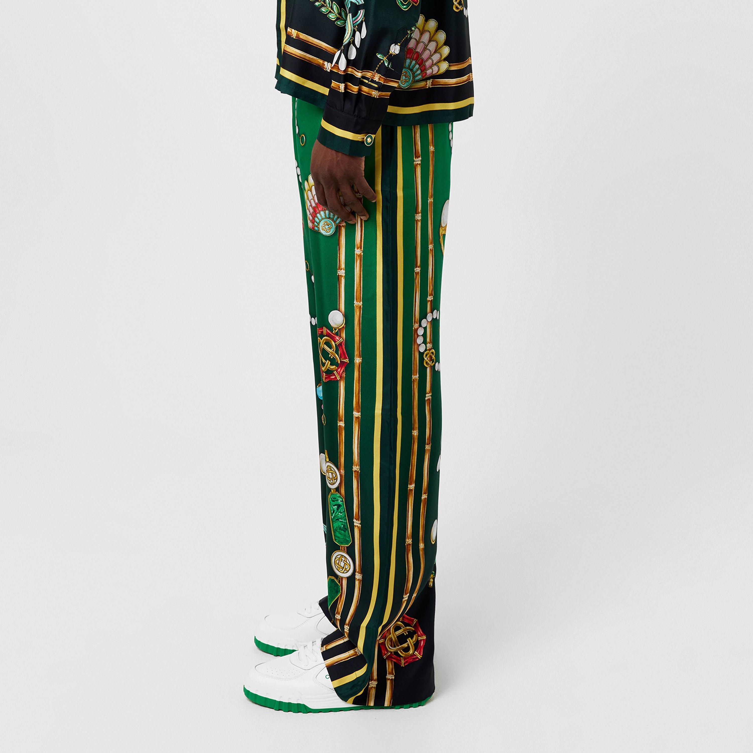 Green - Casablanca - Men's La Boite A Bijoux Silk Pyjama Trousers - 2