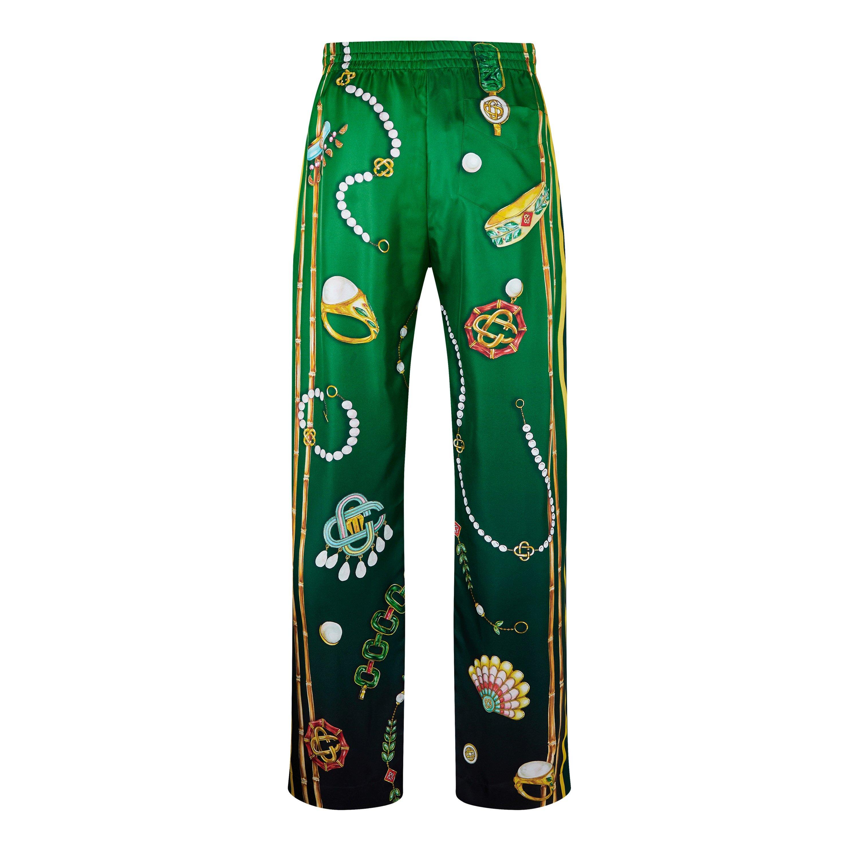 Green - Casablanca - Men's La Boite A Bijoux Silk Pyjama Trousers - 6