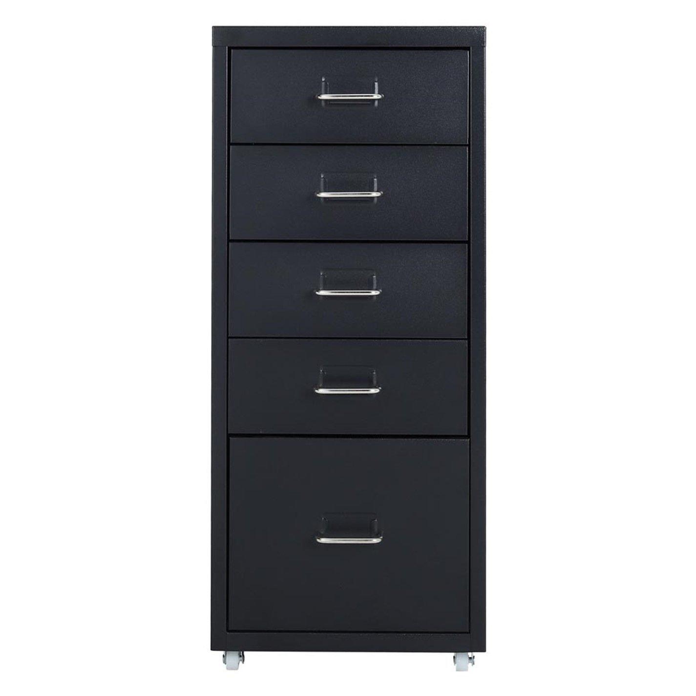 Black - Kabinet UK - 5-Drawer Vertical File Cabinet with Wheels - 2