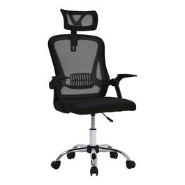 Cottonfy UK Swivel Office Chair with Headrest-Black