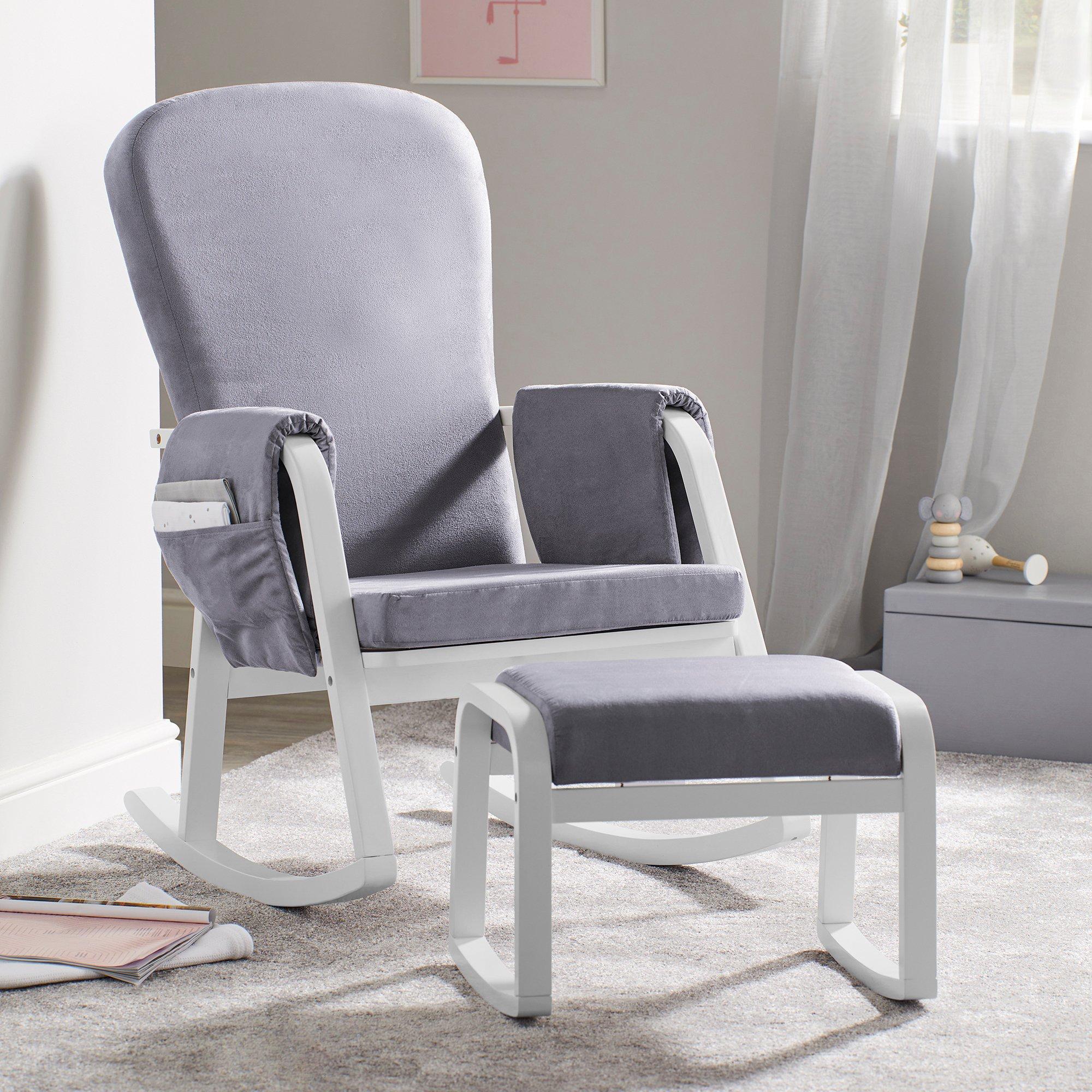 Pearl Grey - Ickle Bubba - Dursley Rocking Chair and Stool - 1