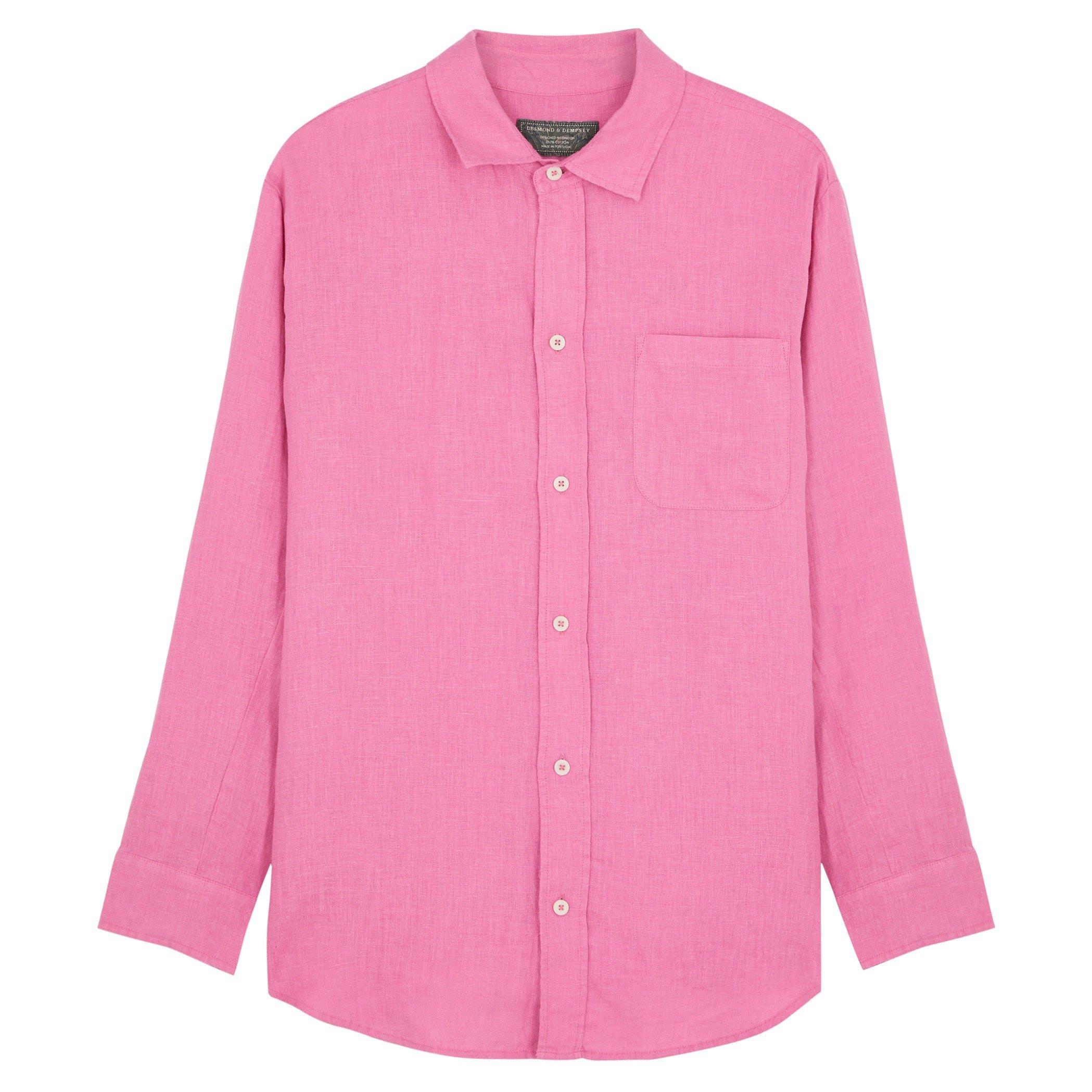 PINK - Desmond and Dempsey - SB LS LINEN LOUNGE SHIRT