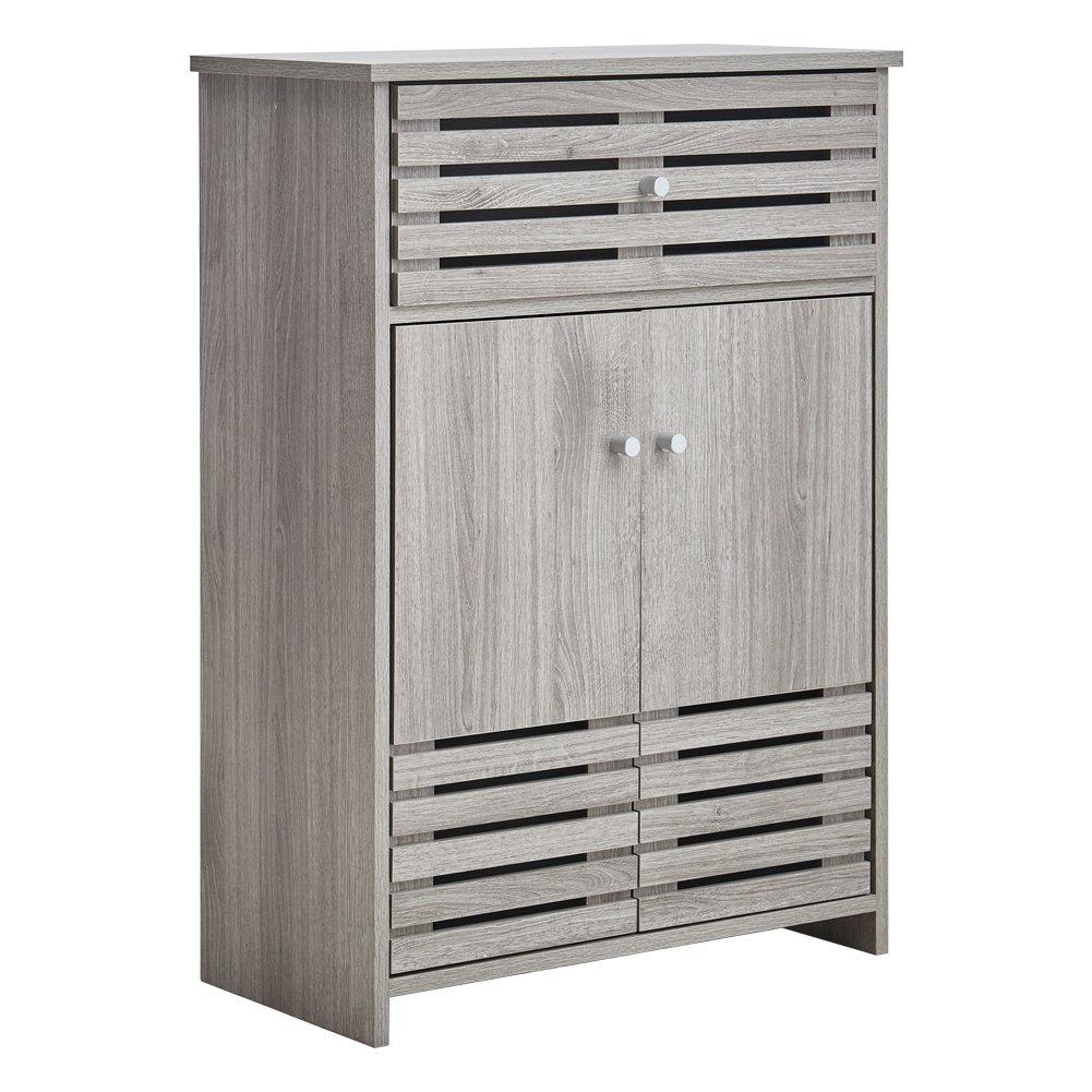 Kabinet Uk  Modern Wooden Freestanding Bathroom Cabinet - Grey Oak