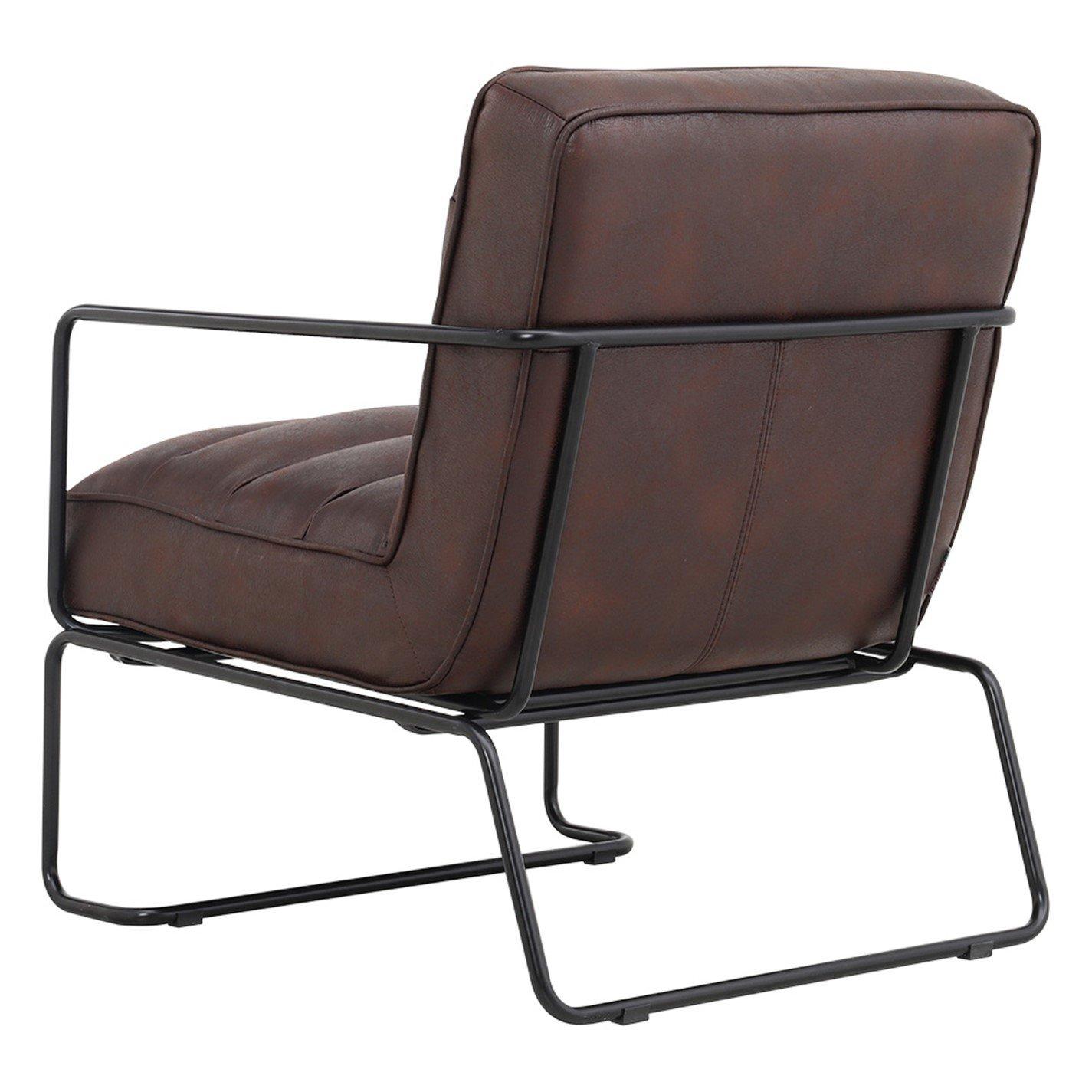 Brown - Kabinet UK - Mid-Century PU leather Linen Armchair - 6