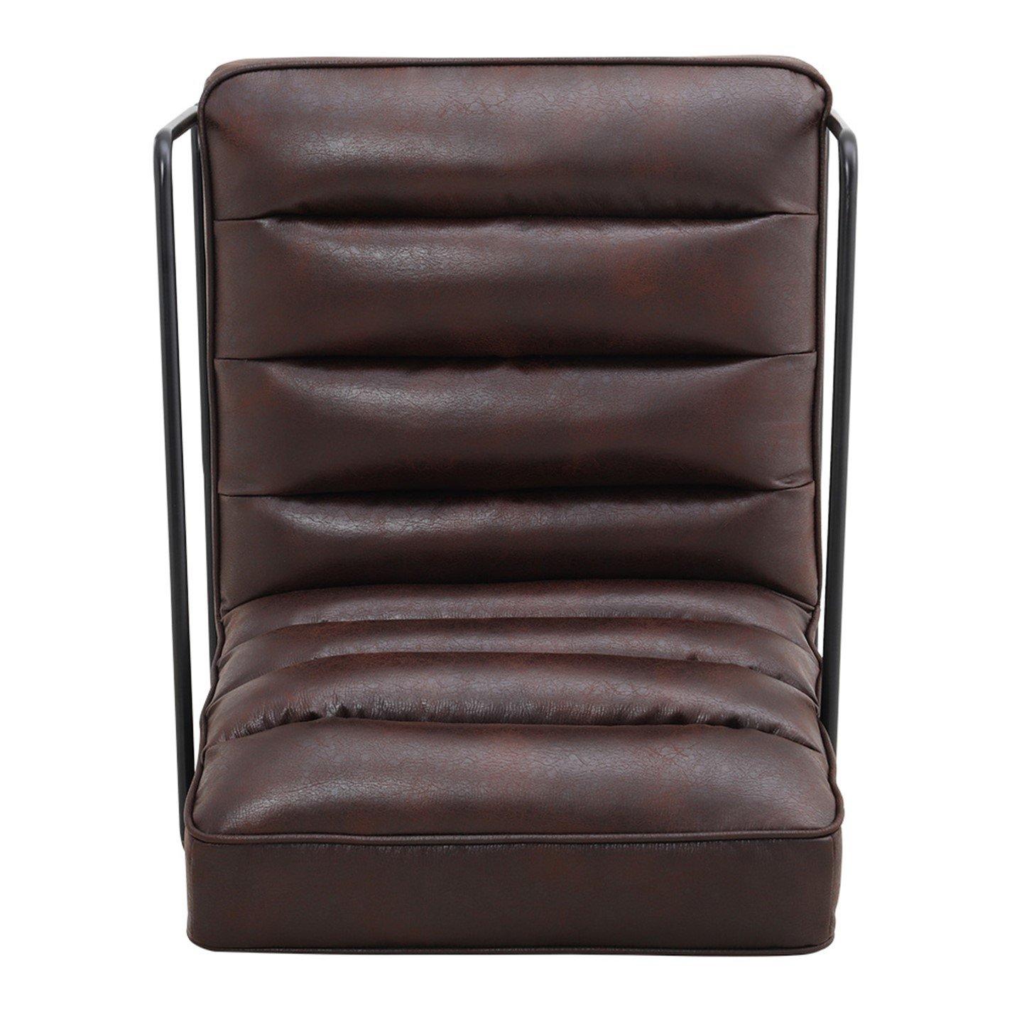 Brown - Kabinet UK - Mid-Century PU leather Linen Armchair - 7