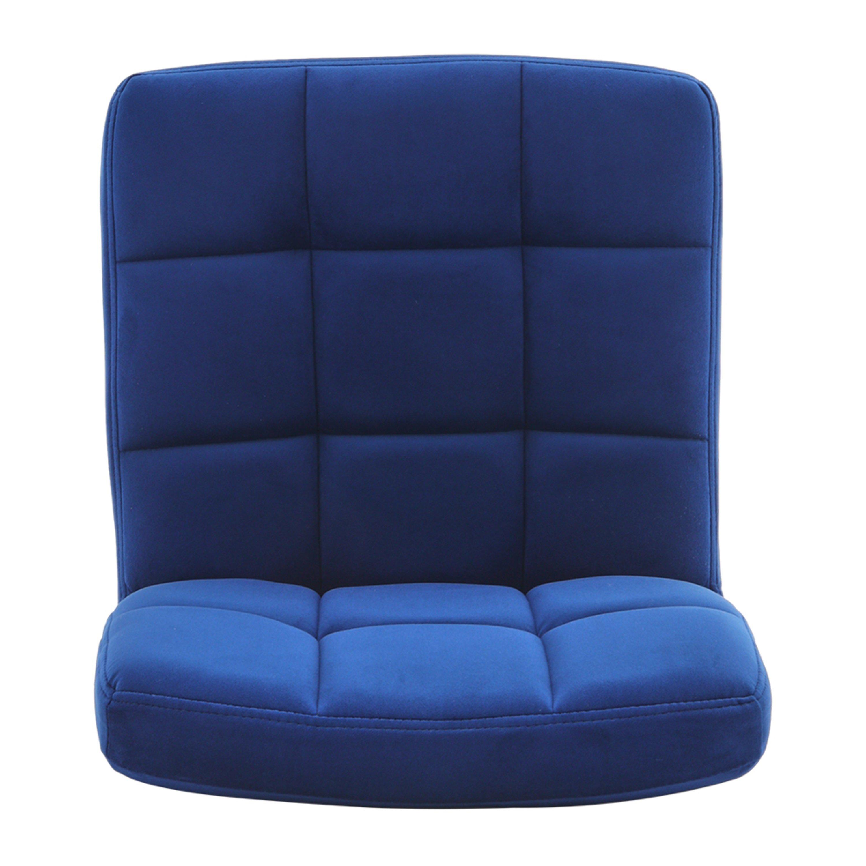 Blue - Kabinet UK - 2 Pcs Velvet Upholstery Bar Stools - 5