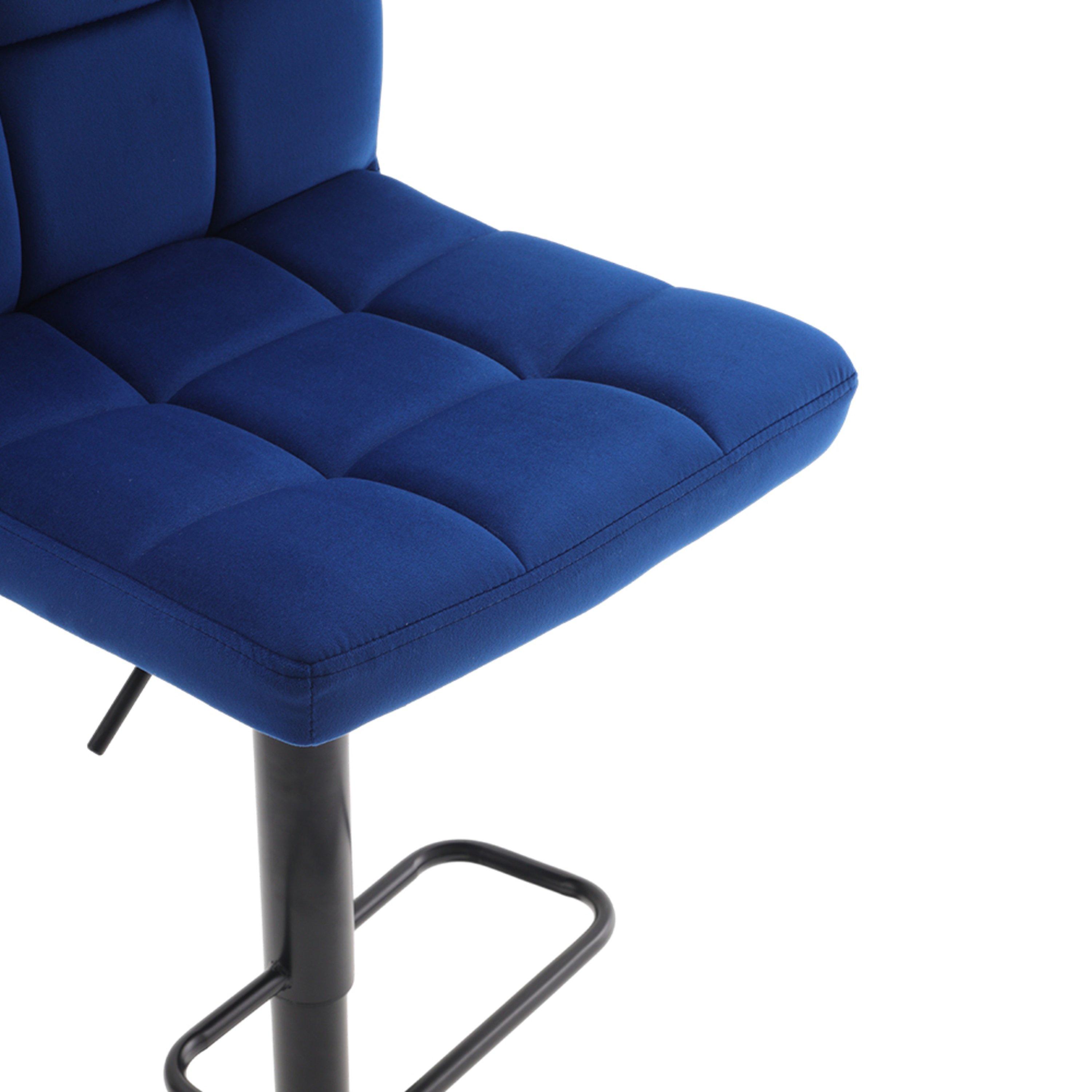 Blue - Kabinet UK - 2 Pcs Velvet Upholstery Bar Stools - 6