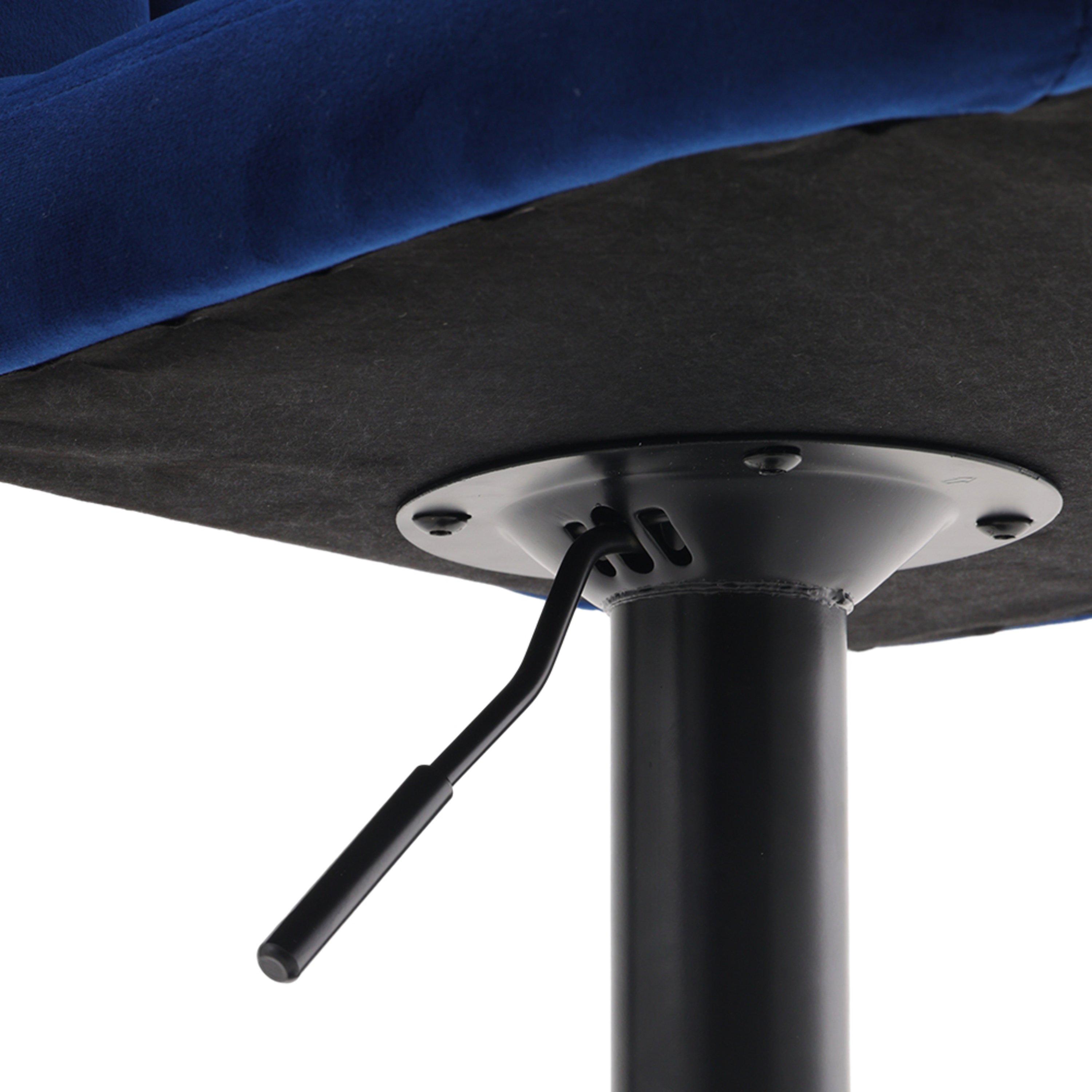 Blue - Kabinet UK - 2 Pcs Velvet Upholstery Bar Stools - 8