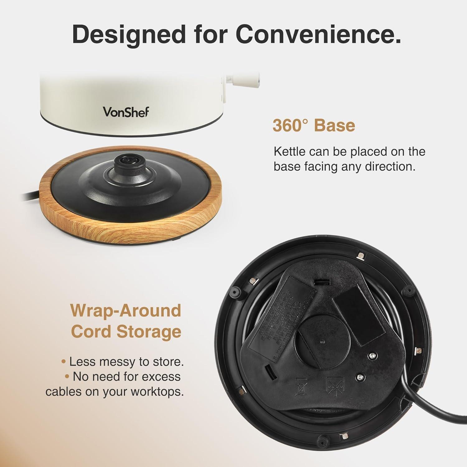 Cream - VonShef - Kettle And 4 Slice Toaster Set - 6