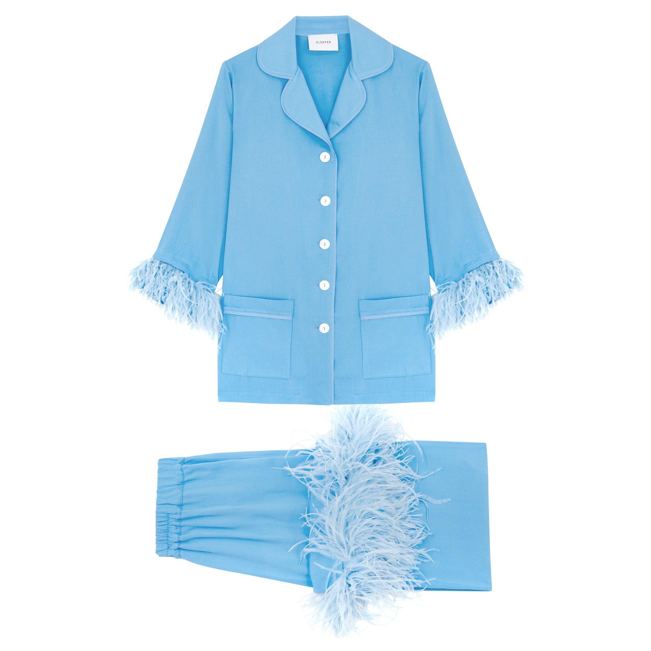 BLUE - Sleeper - PJ PARTY DBL FEATHER PJAMA SET - 1