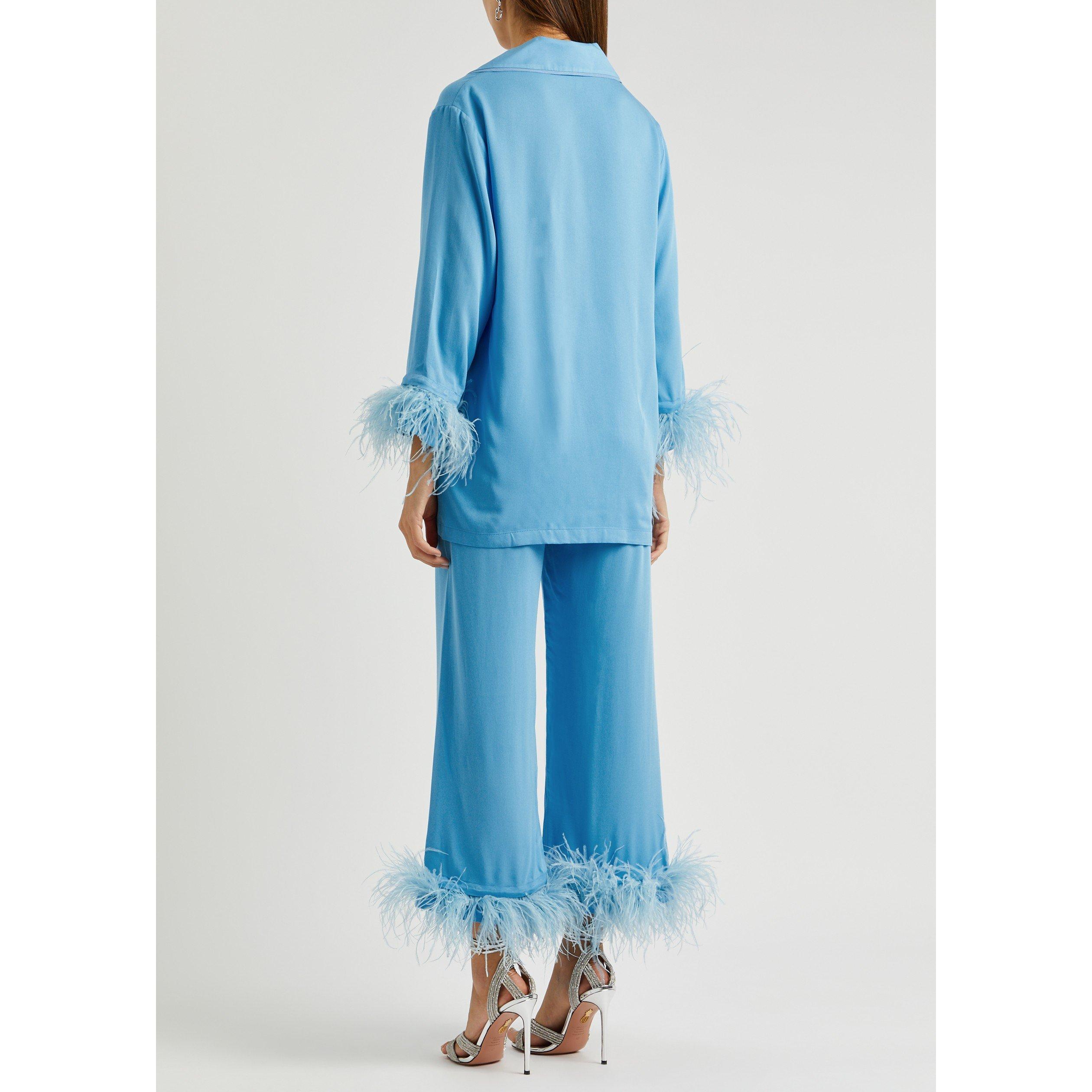 BLUE - Sleeper - PJ PARTY DBL FEATHER PJAMA SET - 3