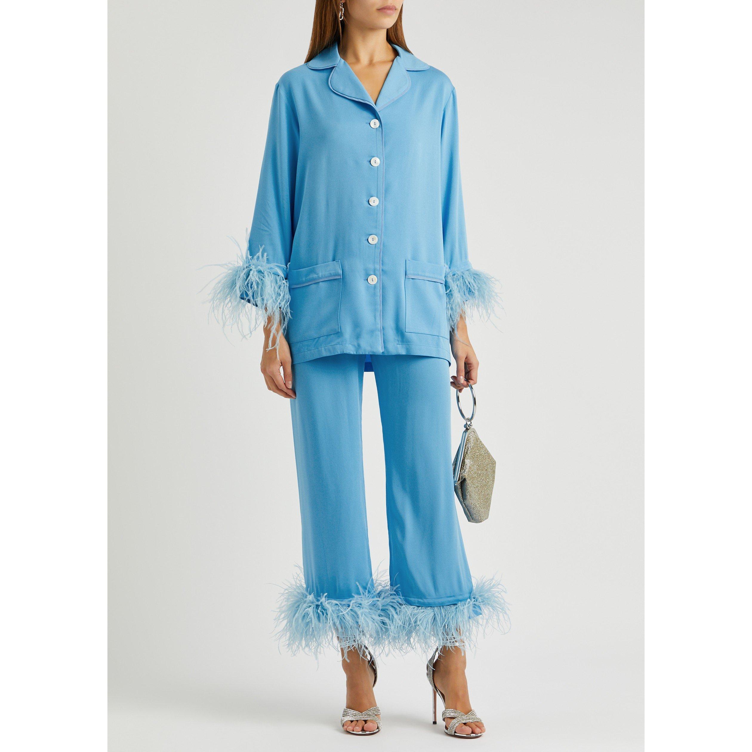 BLUE - Sleeper - PJ PARTY DBL FEATHER PJAMA SET - 5