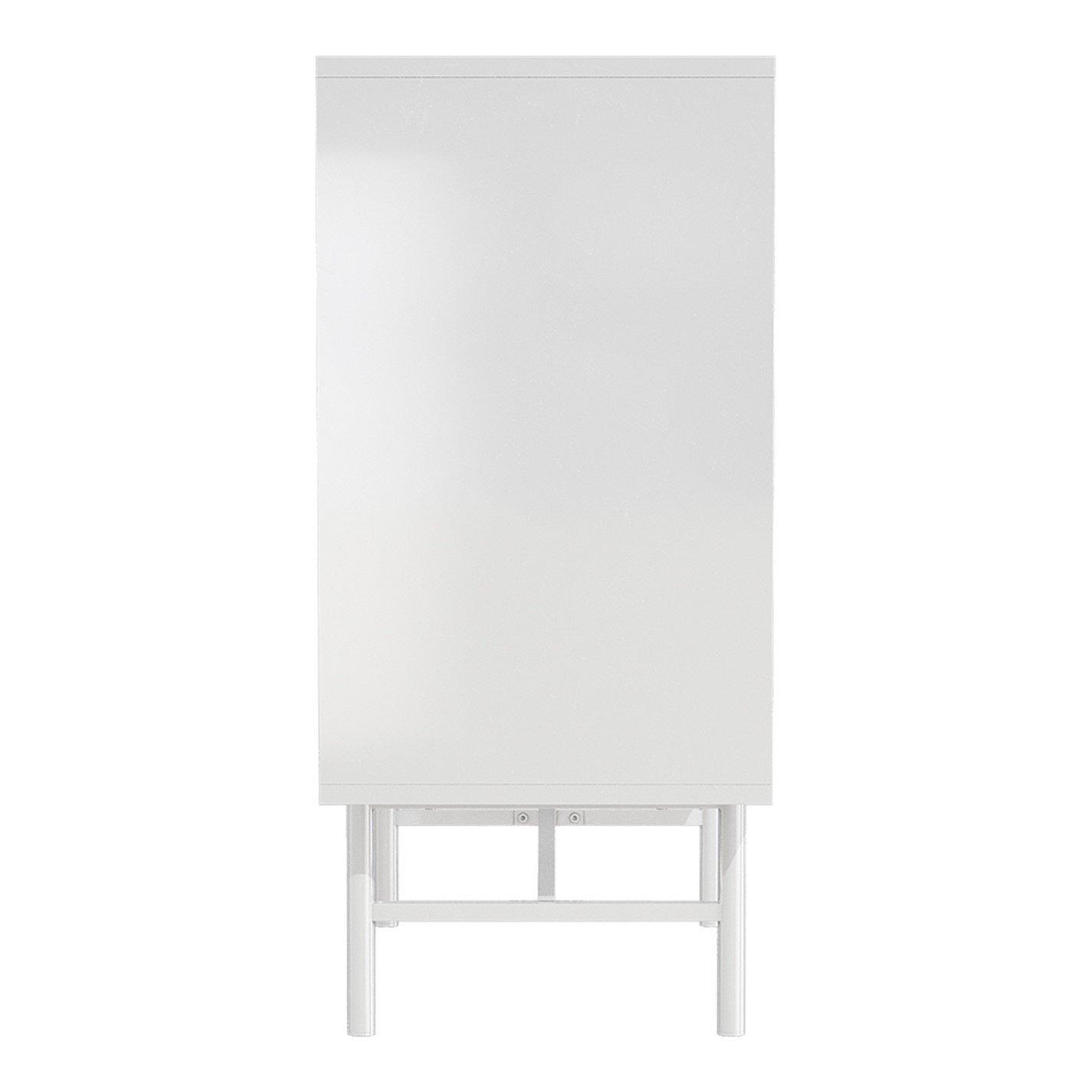 White - Kabinet UK - 3-Tier Bedroom Striped Storage Cabinet - 5