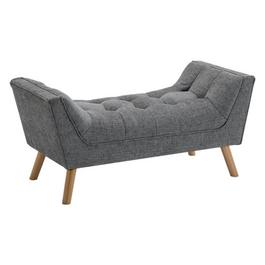 Cottonfy UK Soft Chenille Upholstered Bench with Wooden Legs