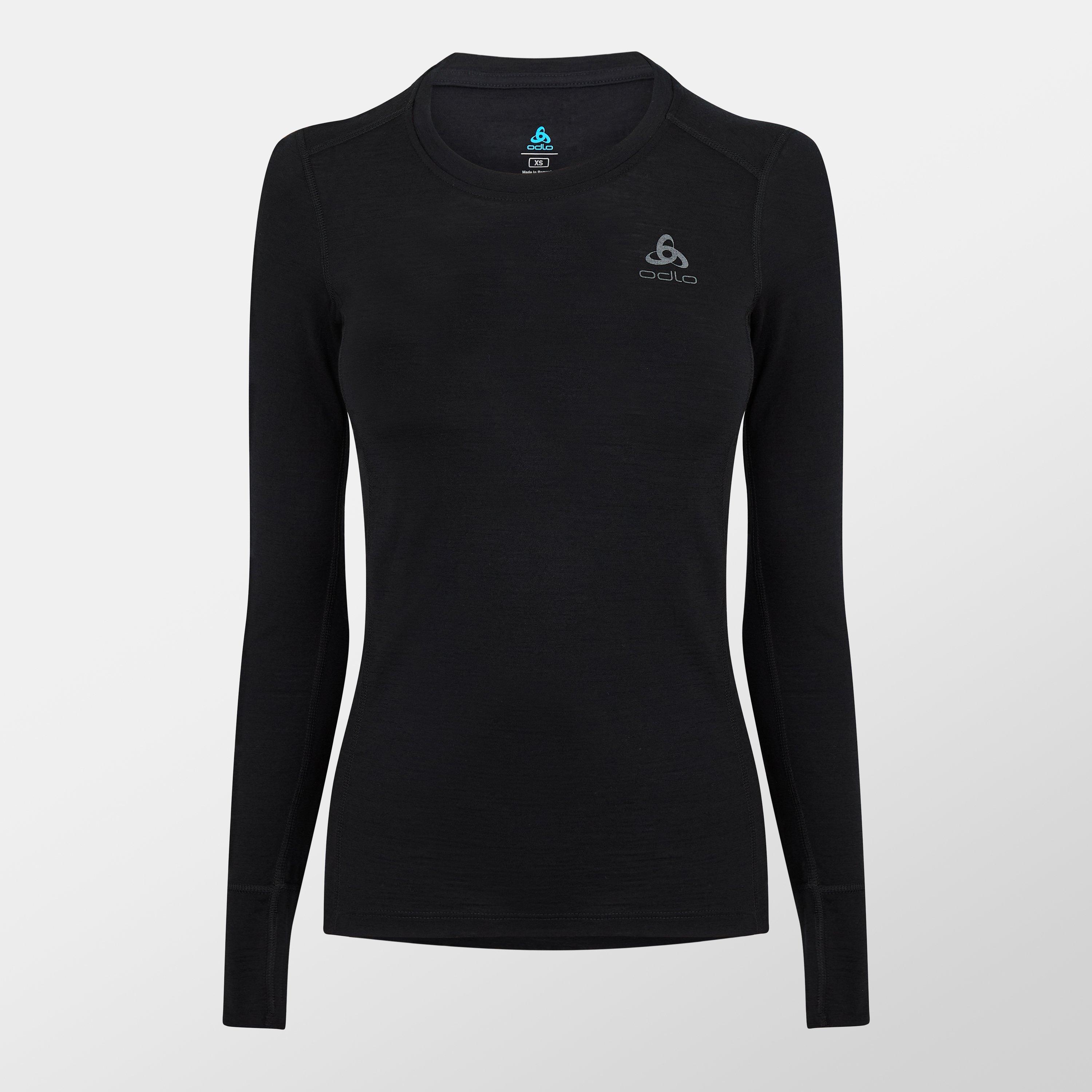 BLACK - Odlo - Women's Merino Baselayer Top - 1