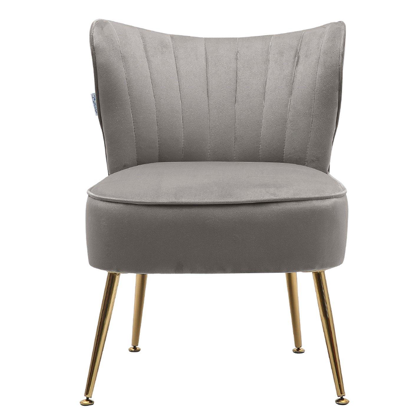 Grey - Kabinet UK - Modern Armless Wingback Accent Chair - 2