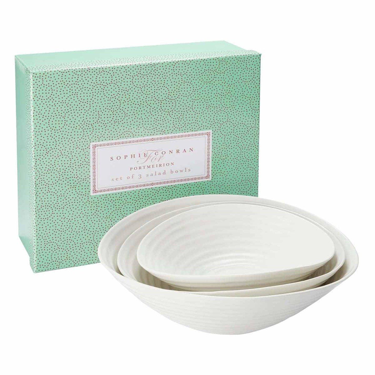 Portmeirion  Sophie Conran Set Of 3 Salad Bowls White