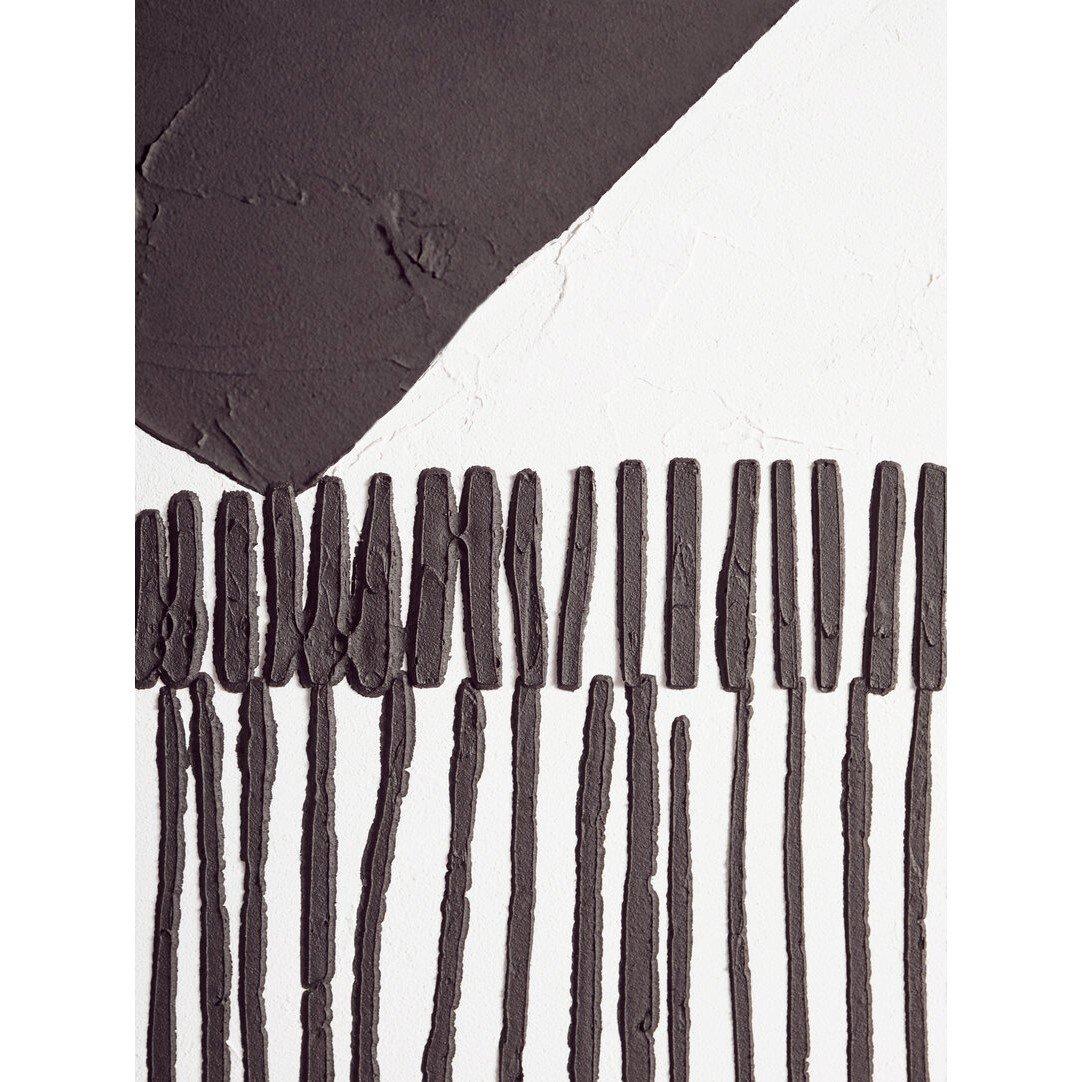 Multi - Fifty Five South - Astratto Black And White Abstract Textured Wall Ar - 2