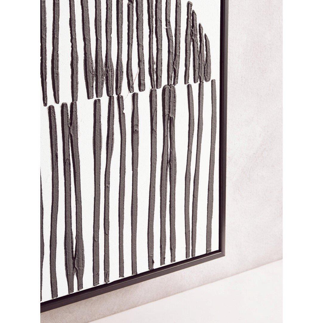 Multi - Fifty Five South - Astratto Black And White Abstract Textured Wall Ar - 3