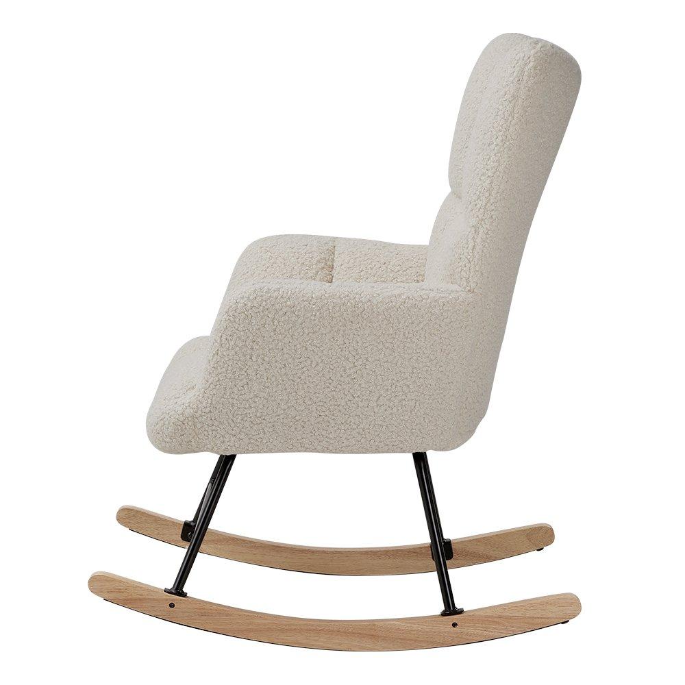 White - Kabinet UK - Tufted Upholstered Rocking Chair - 3