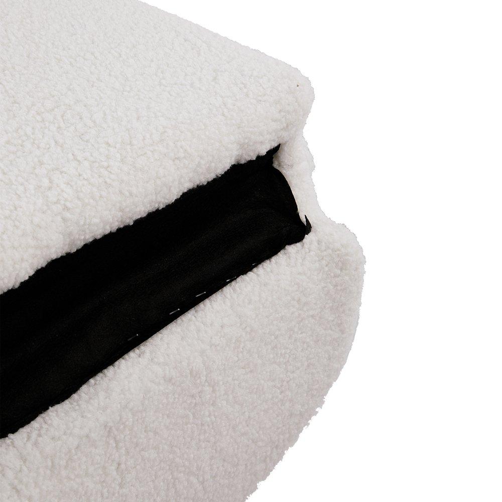 White - Kabinet UK - Minimal Comfy Chair with Footstool Set - 5