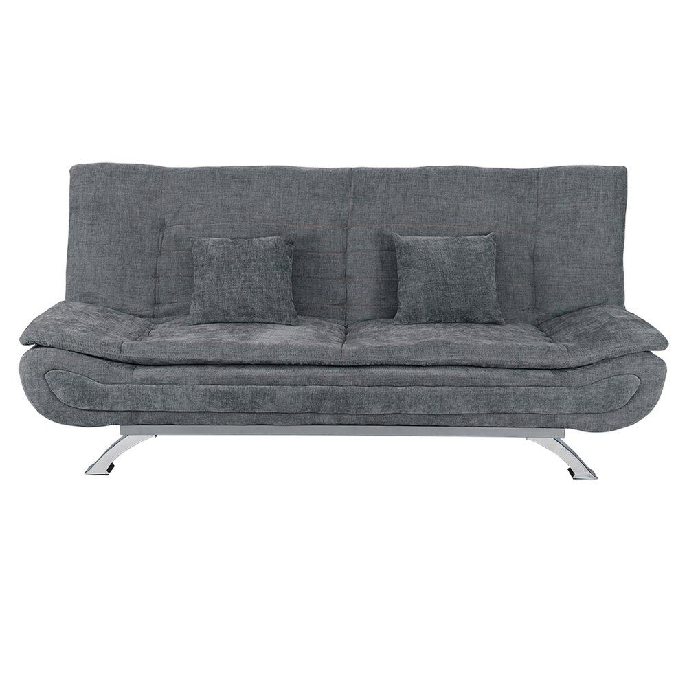 Grey - Kabinet UK - 2-Seat Convertible Sofa Bed with Pillows - 3