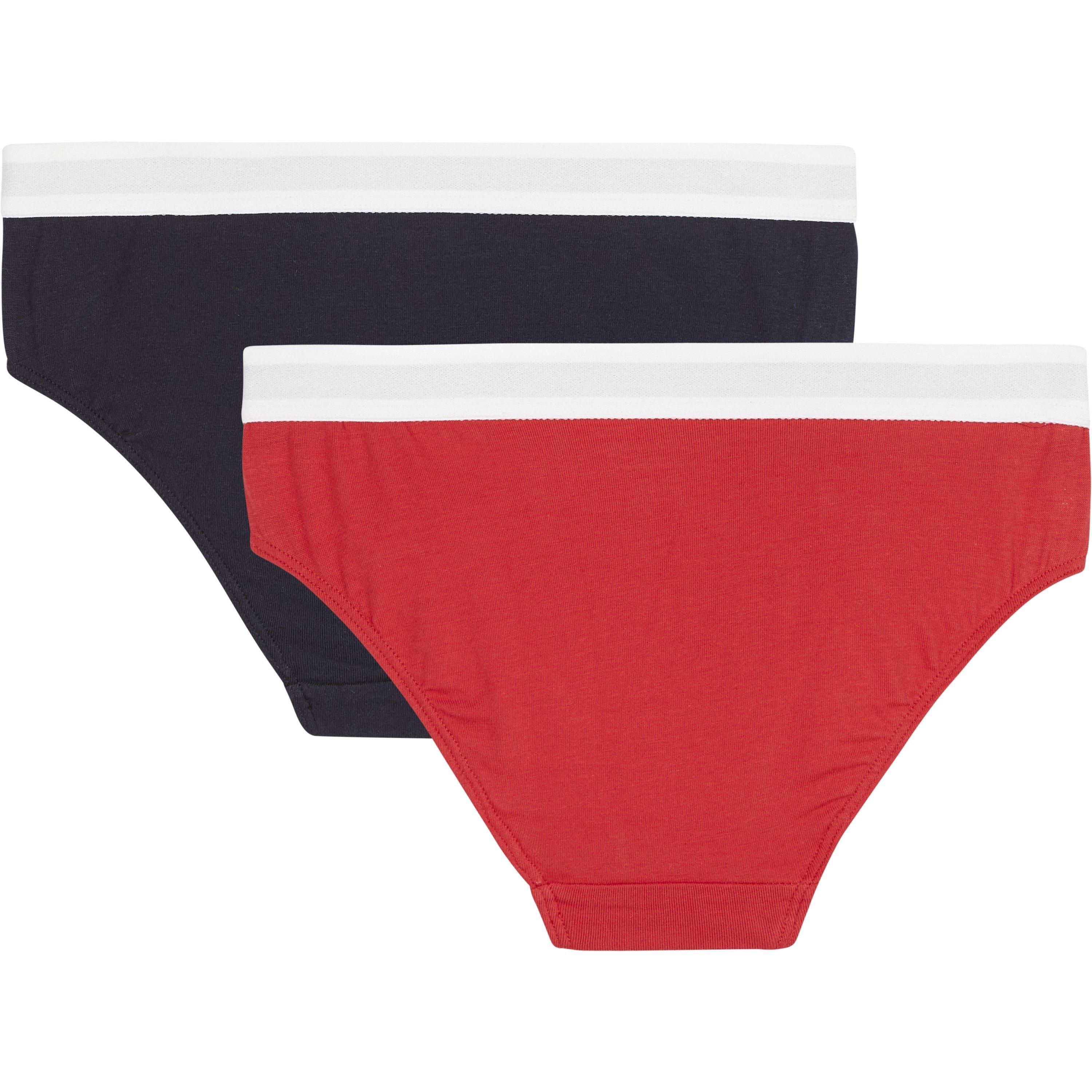 Red/Navy 0WD - Tommy Hilfiger - 2pk Logo Brief Junior Girls - 2