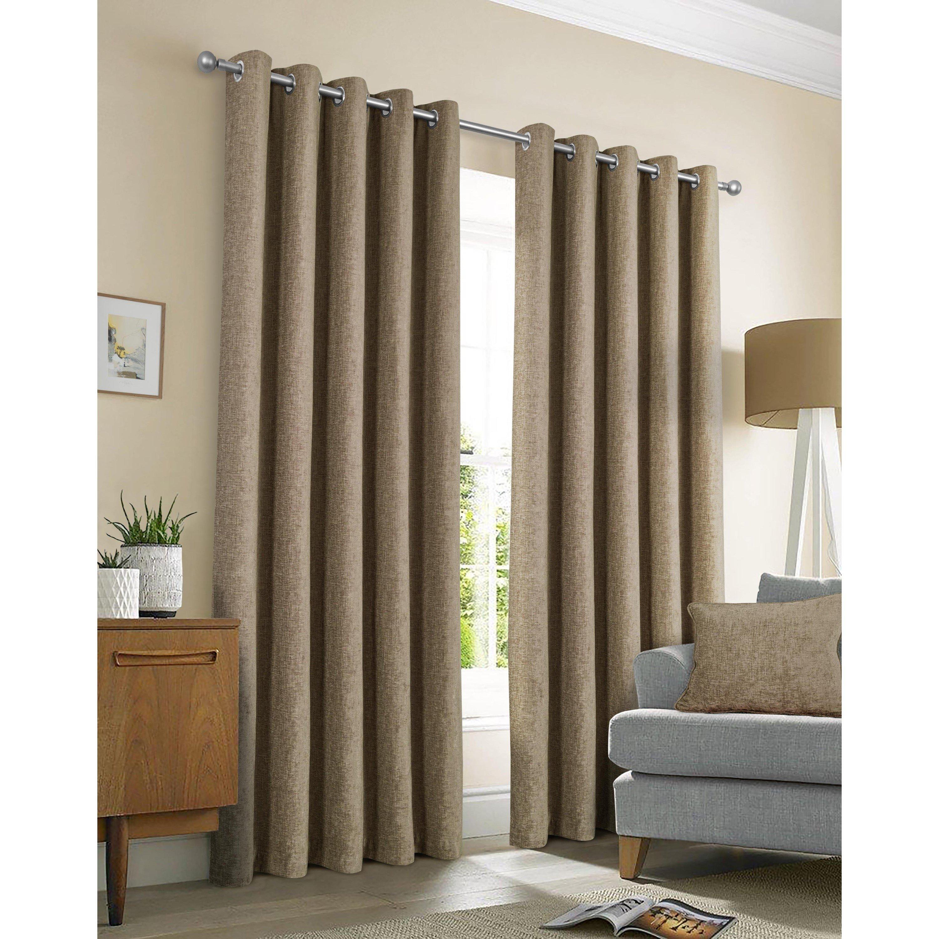 Sundour  Amberley Thermal Eyelet Curtains - Earth - 90x90 In