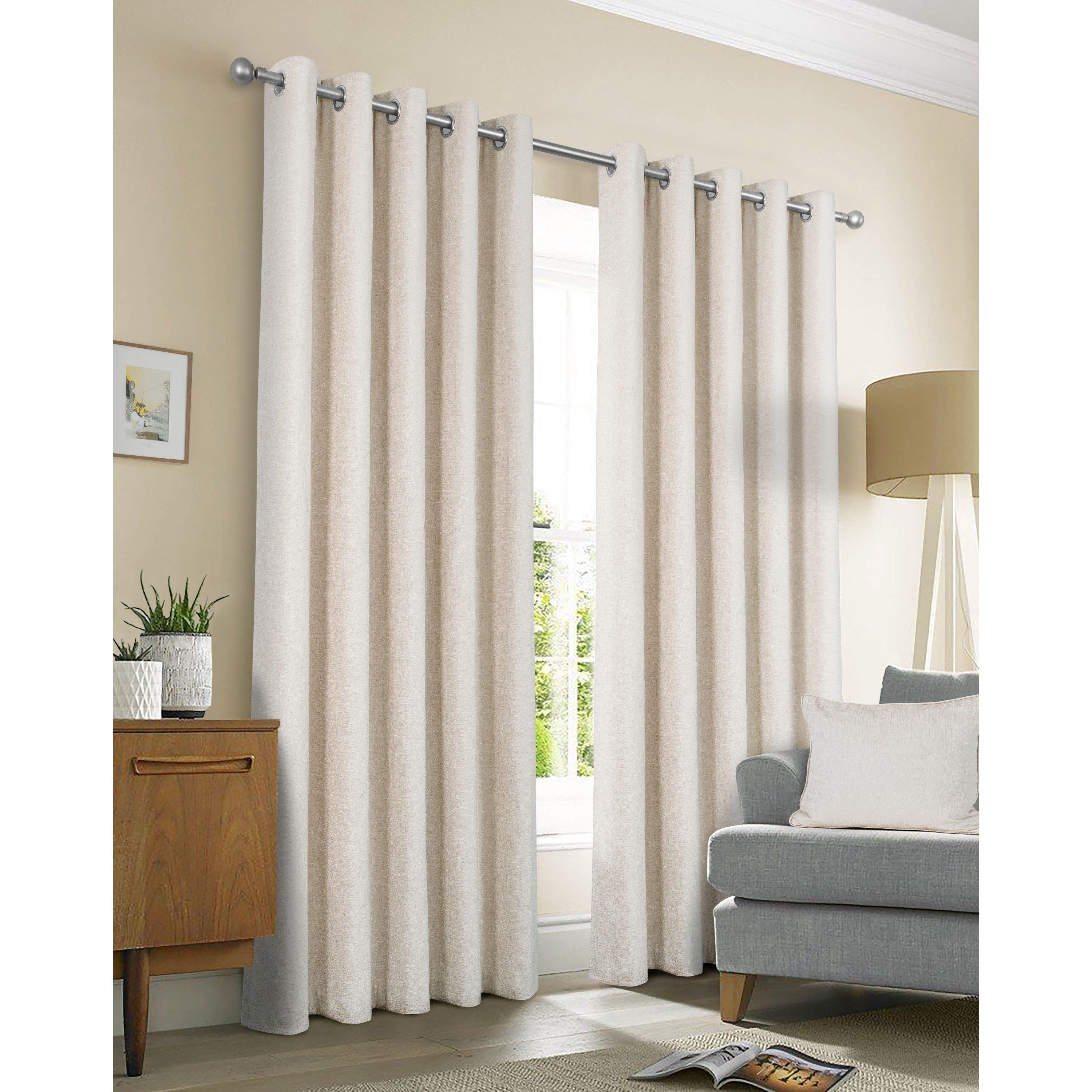 Sundour  Amberley Thermal Eyelet Curtains - Natural - 46x54 In
