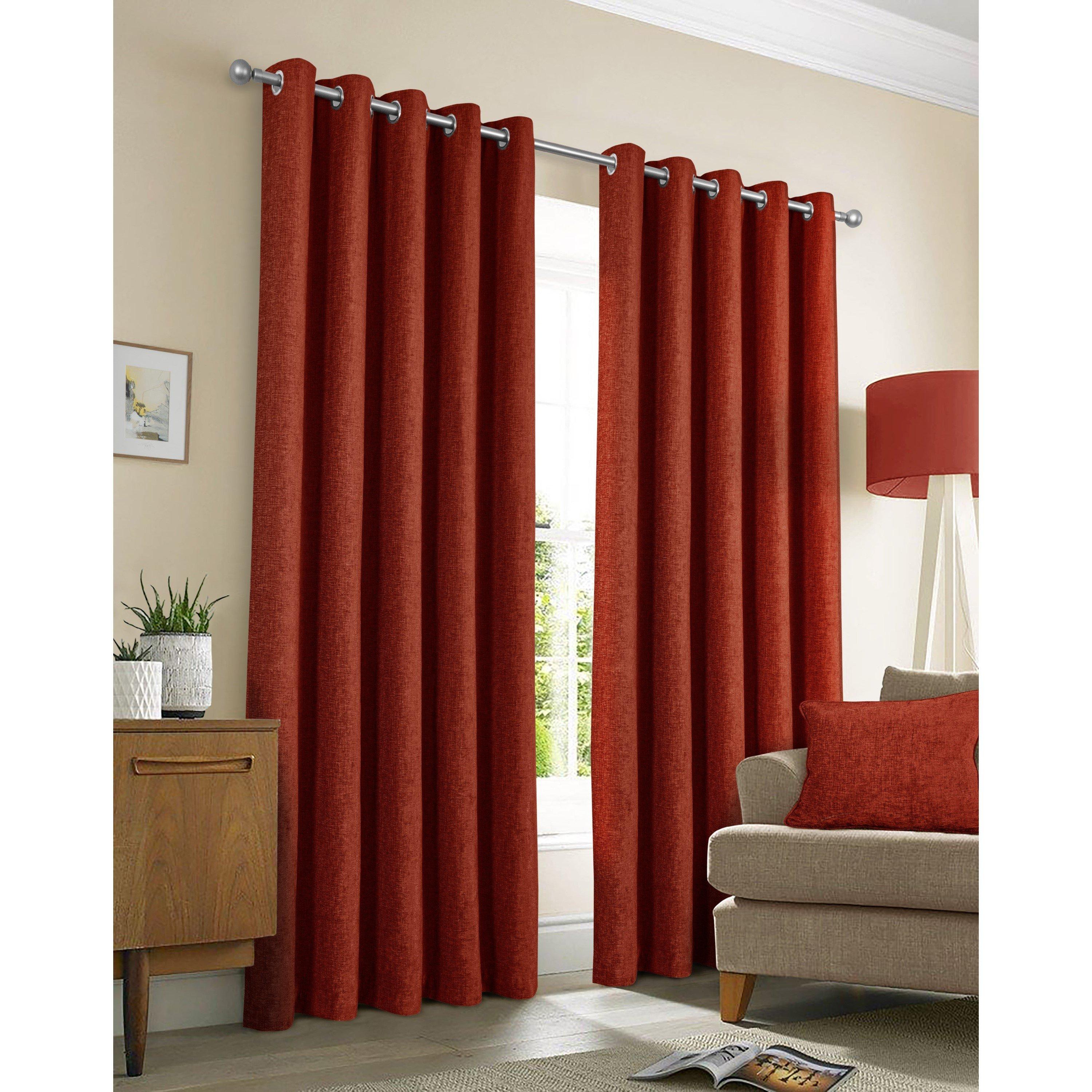 Sundour  Amberley Thermal Eyelet Curtains - Terracotta - 90x90 In