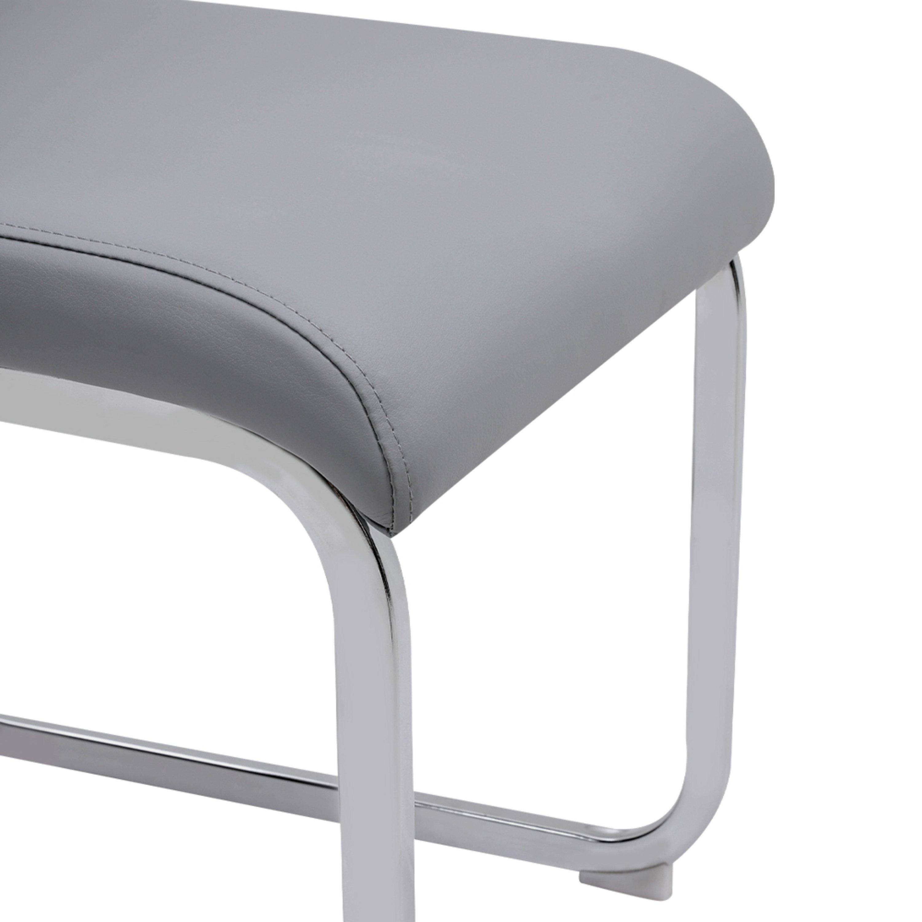 Grey - Kabinet UK - 2pcs Metal High Dining Chairs - 6