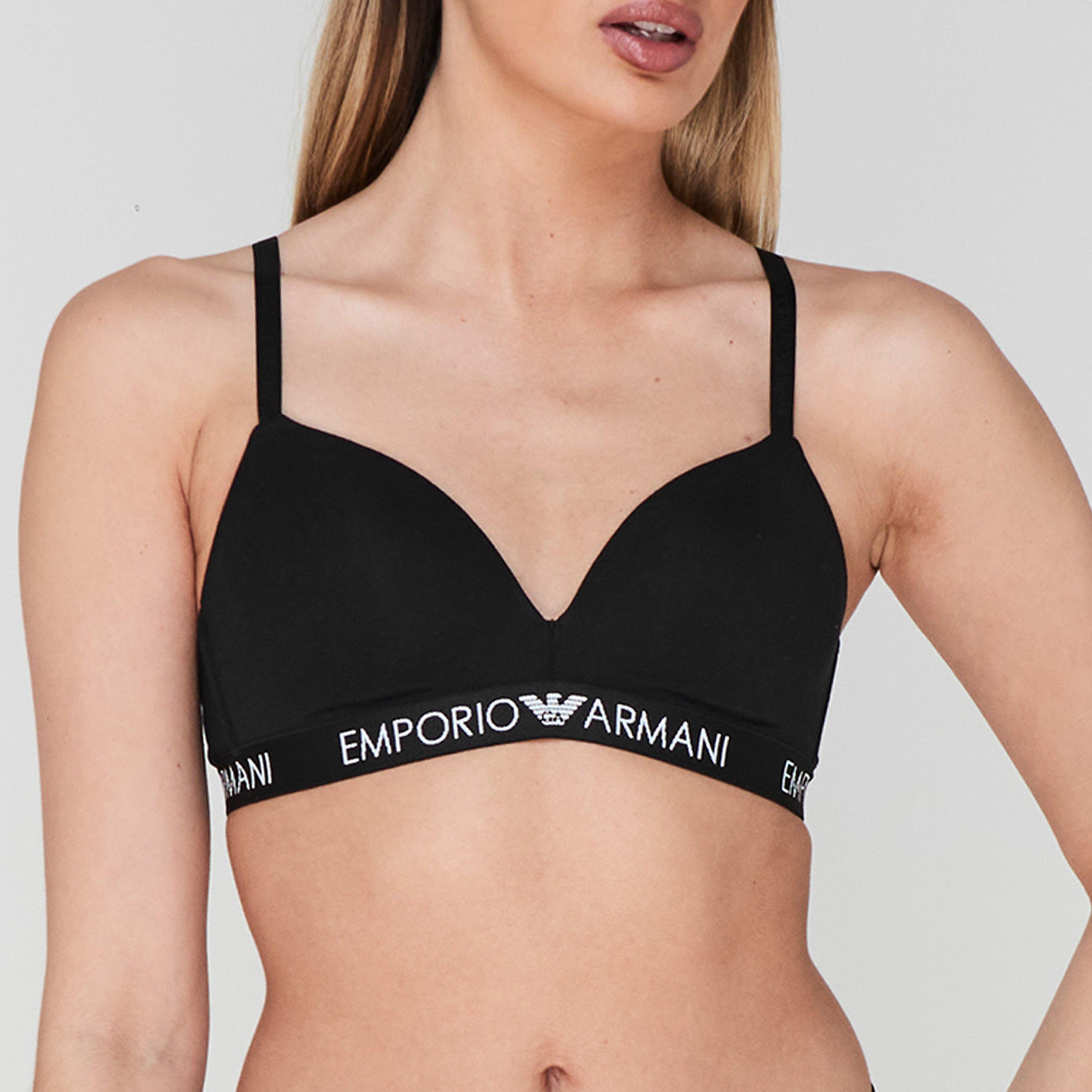 Black 00020 - Emporio Armani - Logo Triangle Bra - 2