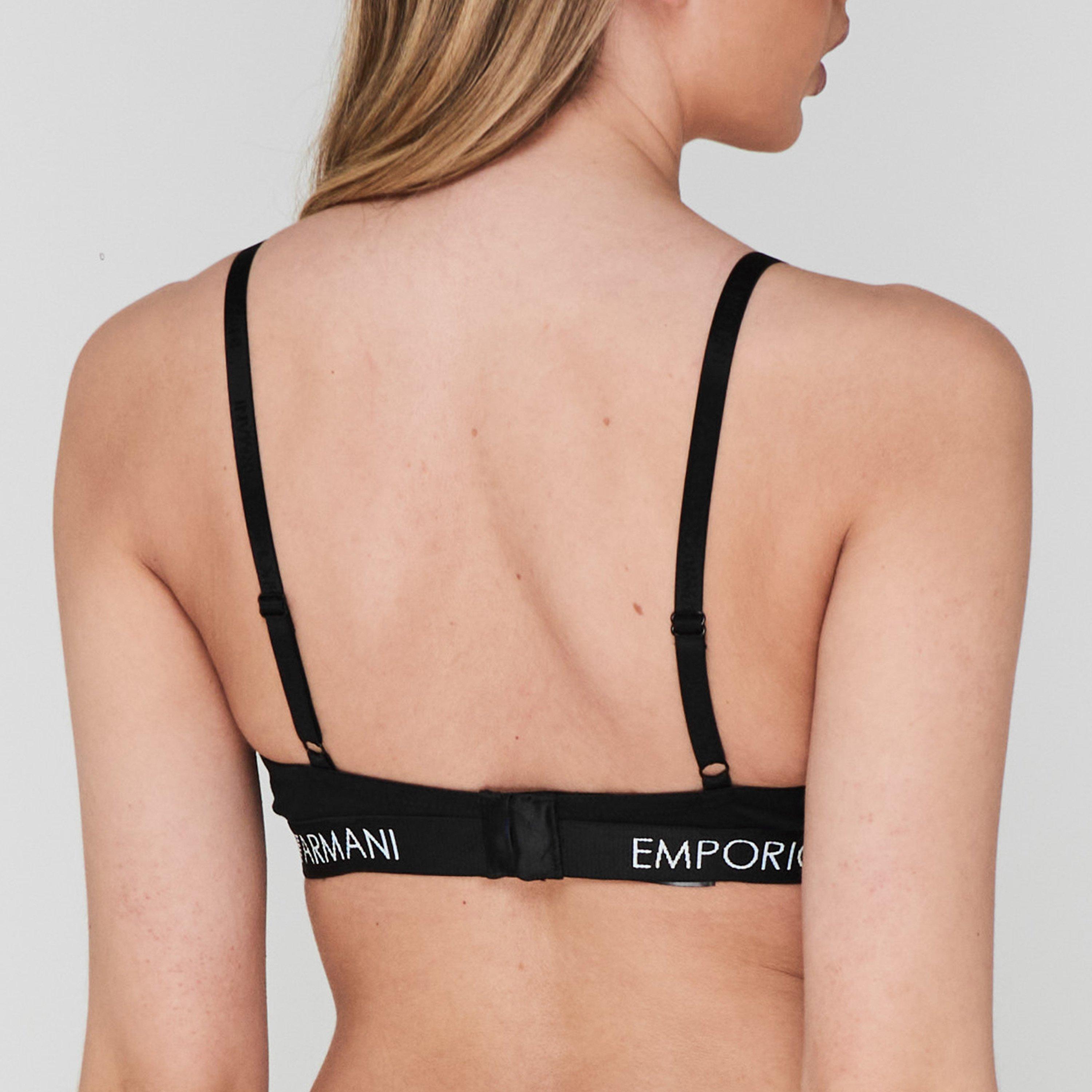 Black 00020 - Emporio Armani - Logo Triangle Bra - 3