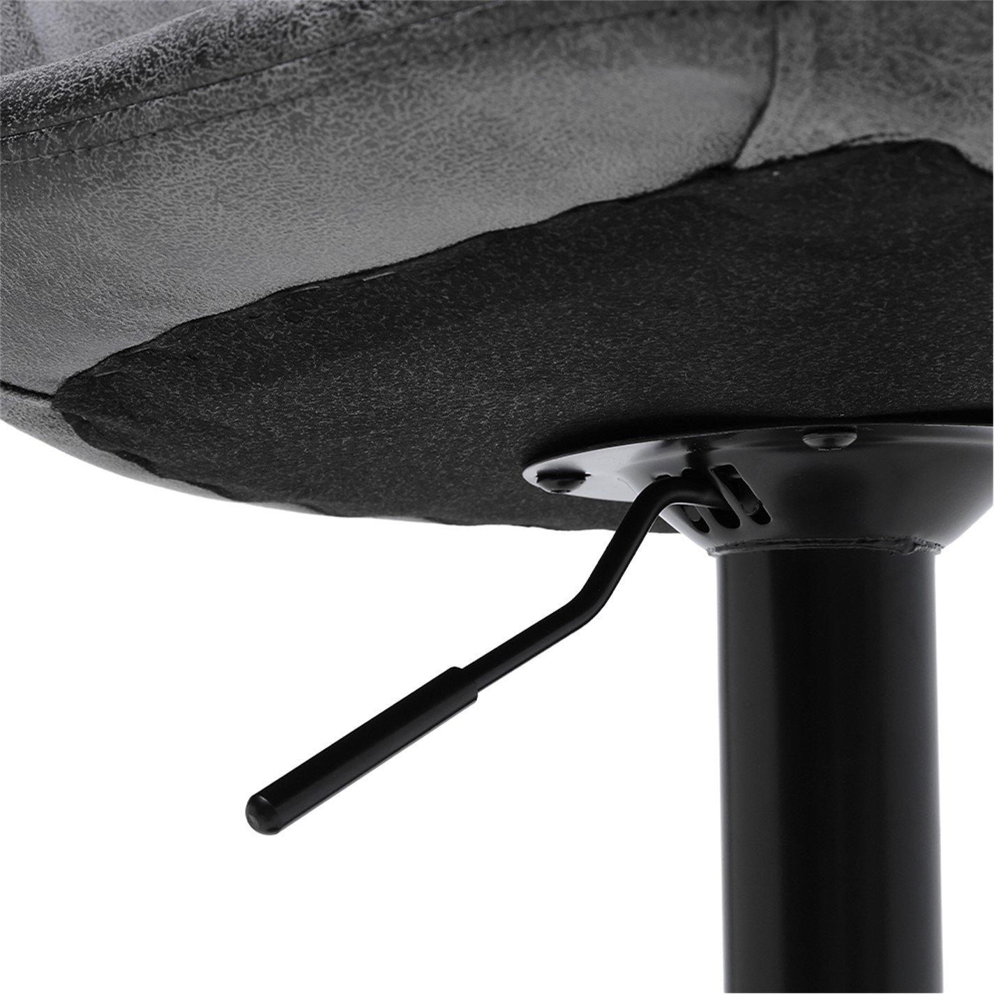 Grey - Kabinet UK - 2 Pcs Grey Gas Lift Upholstered Swivel Bar Stool - 6