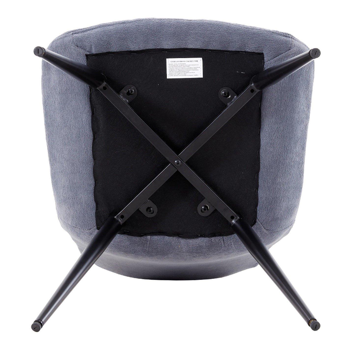 Grey - Kabinet UK - Teddy Fleece Upholstered Dining Chair - 7